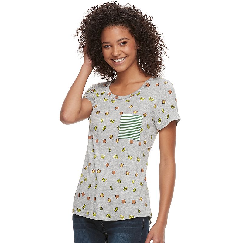 Neon Soul Juniors' Printed & Striped Pocket Tee