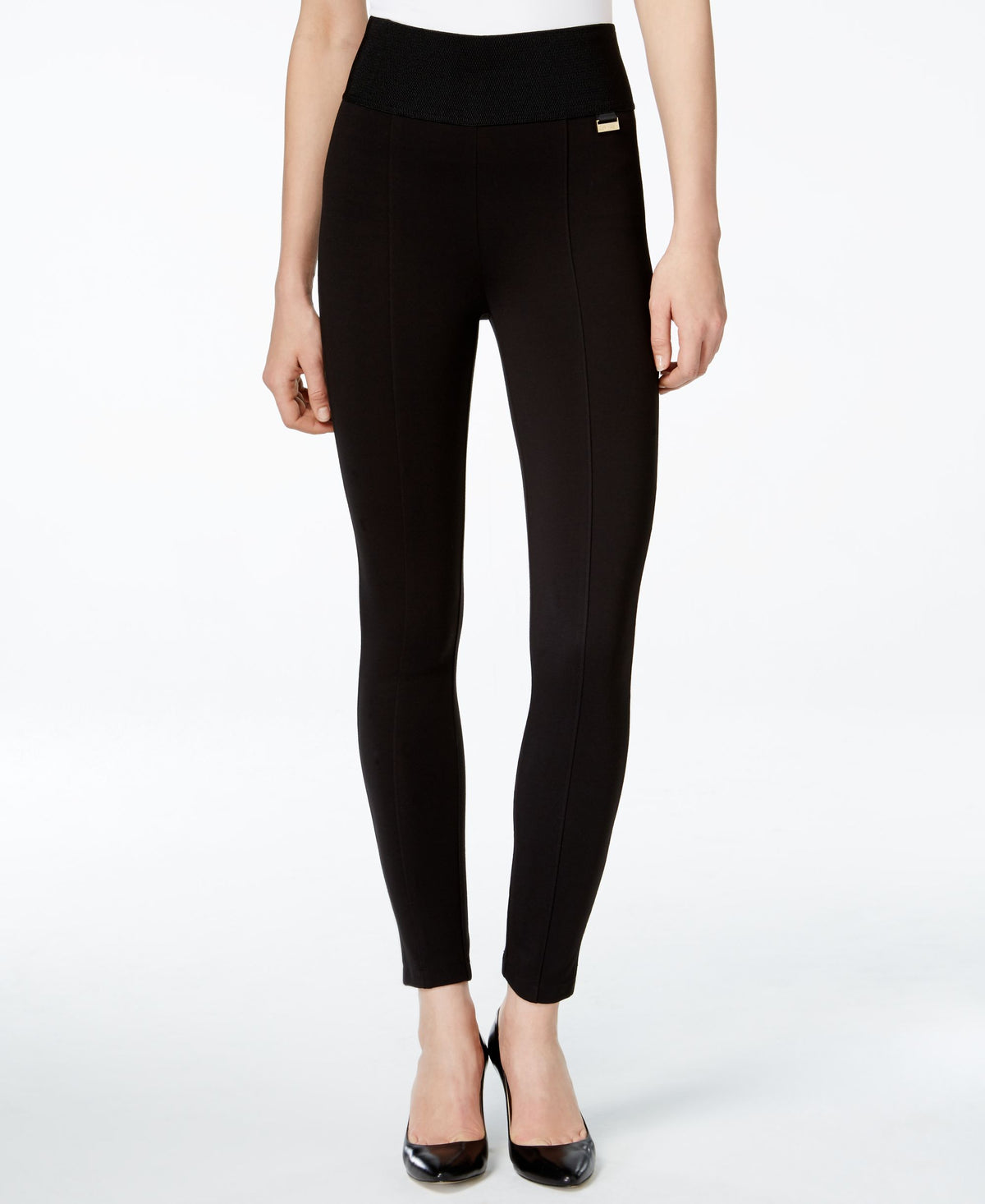Pull-On Wide Waistband Knit Pants