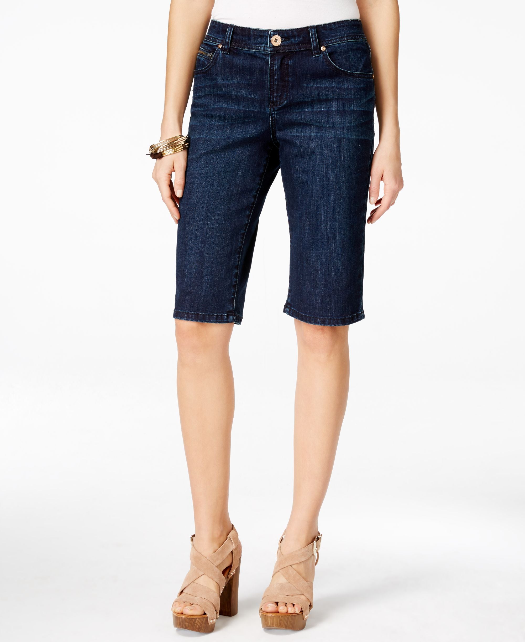 Inc International Concepts Curvy Denim Bermuda Shorts