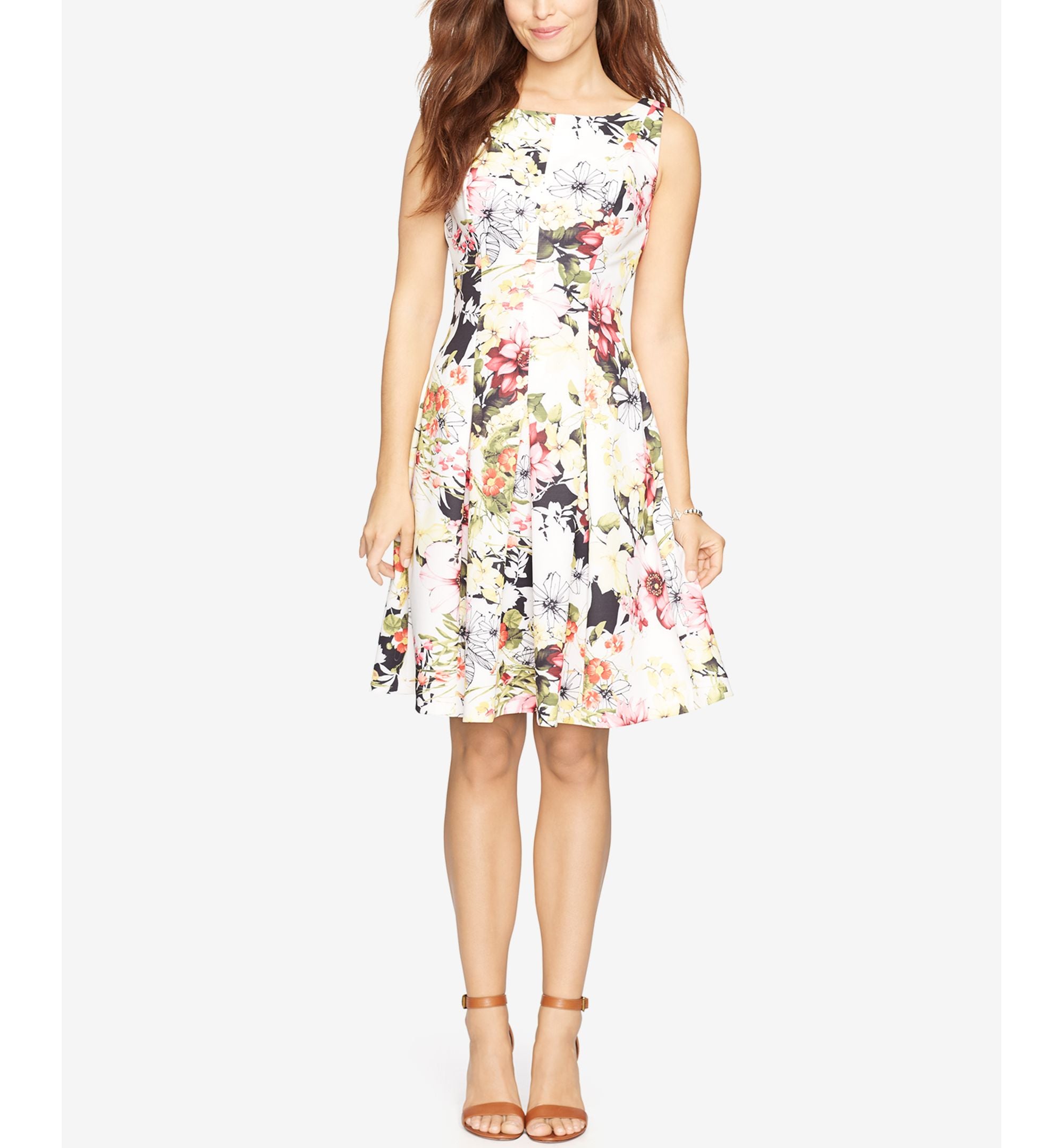 American Living Floral Print Fit Flare Dress
