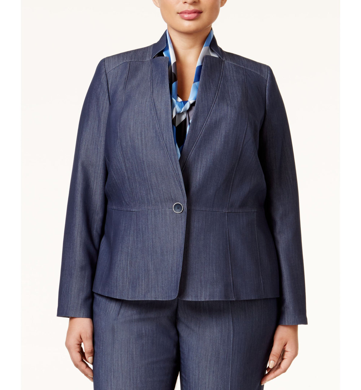 Nine West Womens Plus Size Denim Jacket