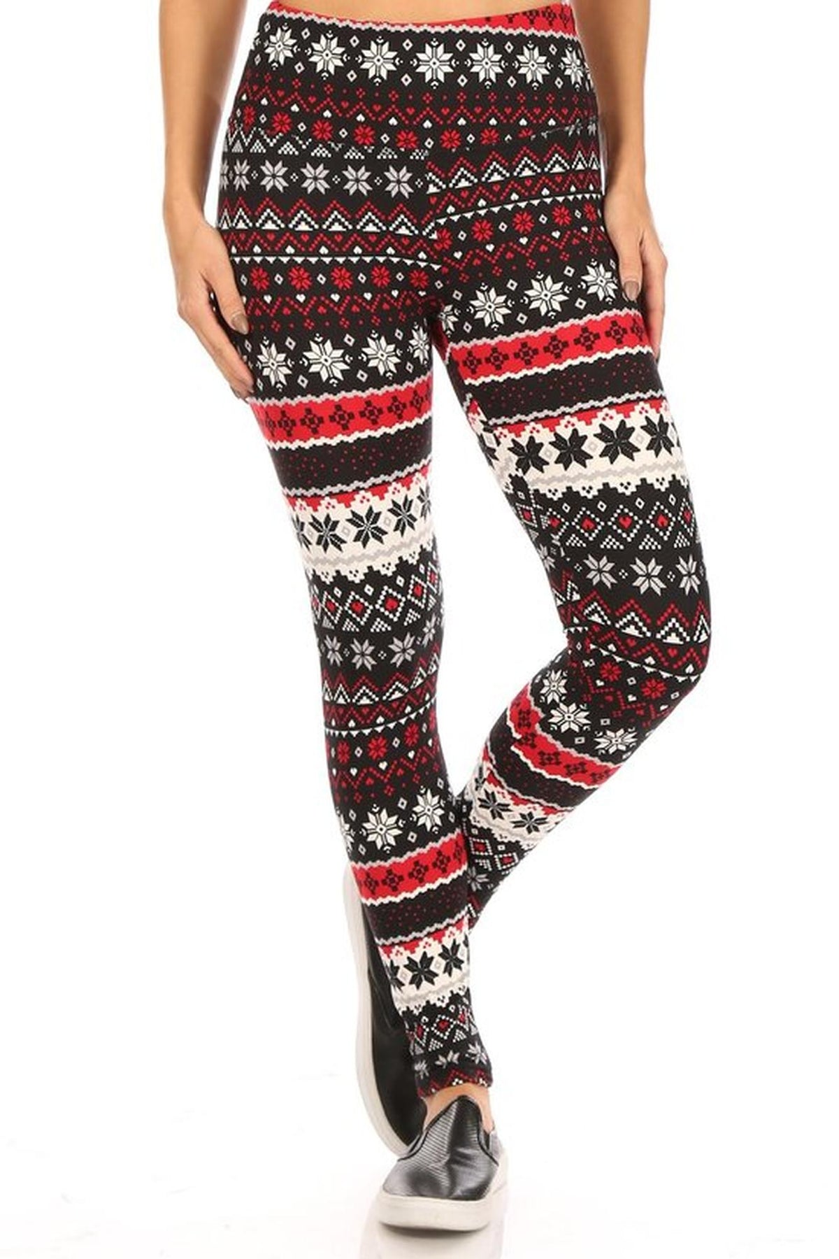 Soft Fleece Snowflake Blizzard Holiday Leggings