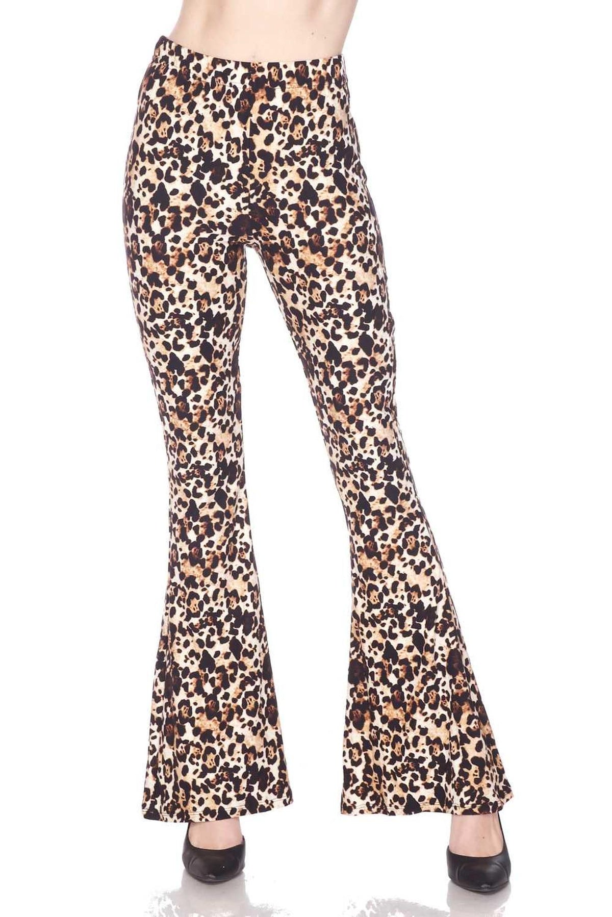 Buttery Smooth Metro Leopard Bell Bottom Leggings