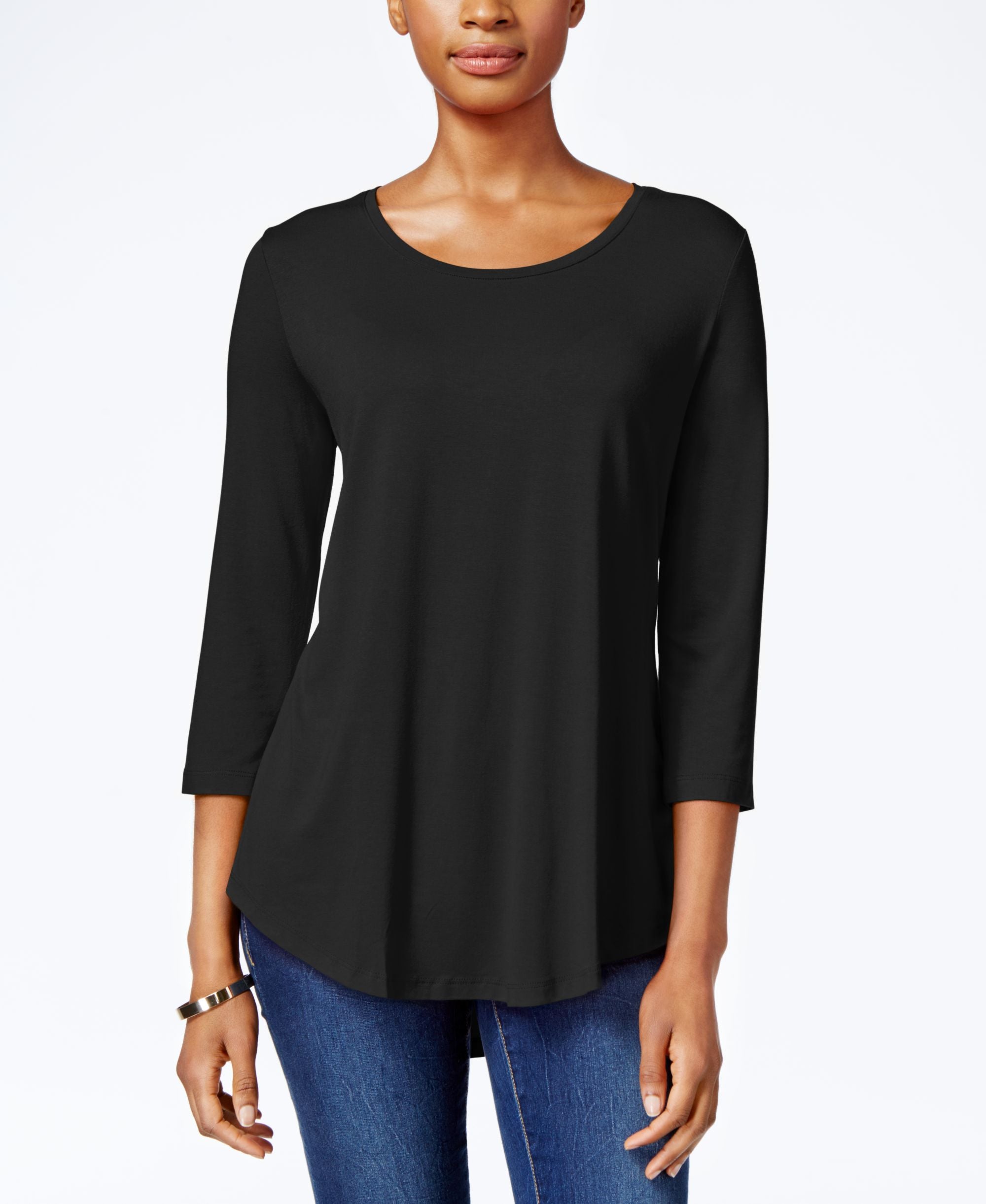 JM Collection Scoop Neck Top