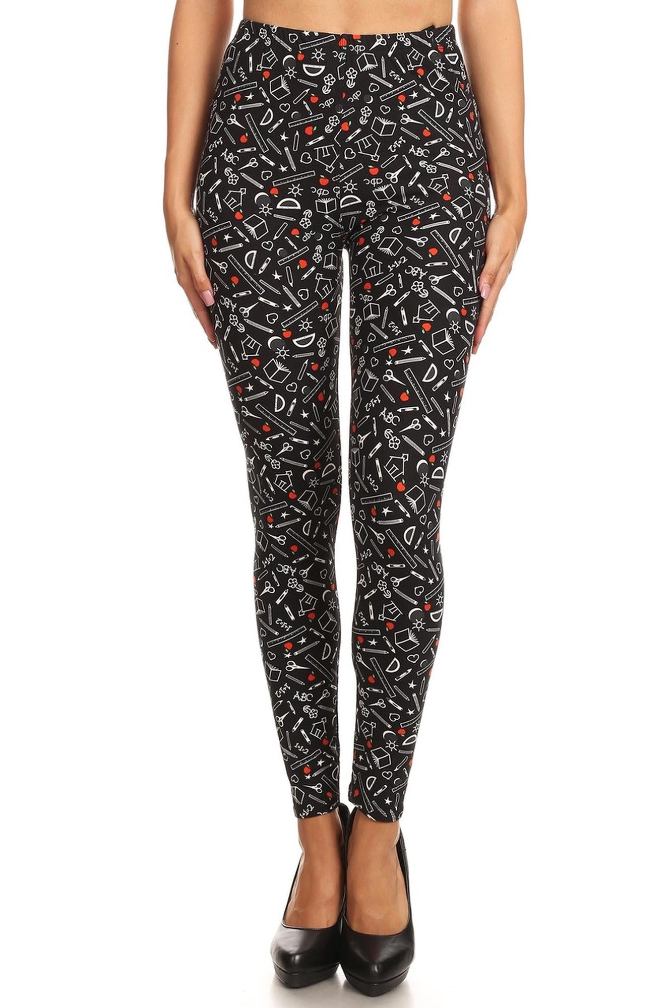 Buttery Soft College Student Plus Size Leggings - 3X-5X - LIMITED EDITION (One Size Plus,Black)