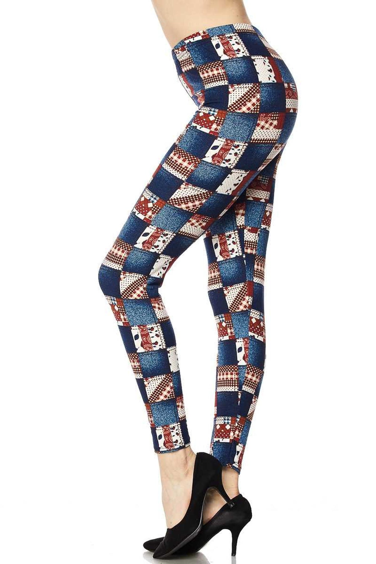 Brushed Fabric Patch Leggings
