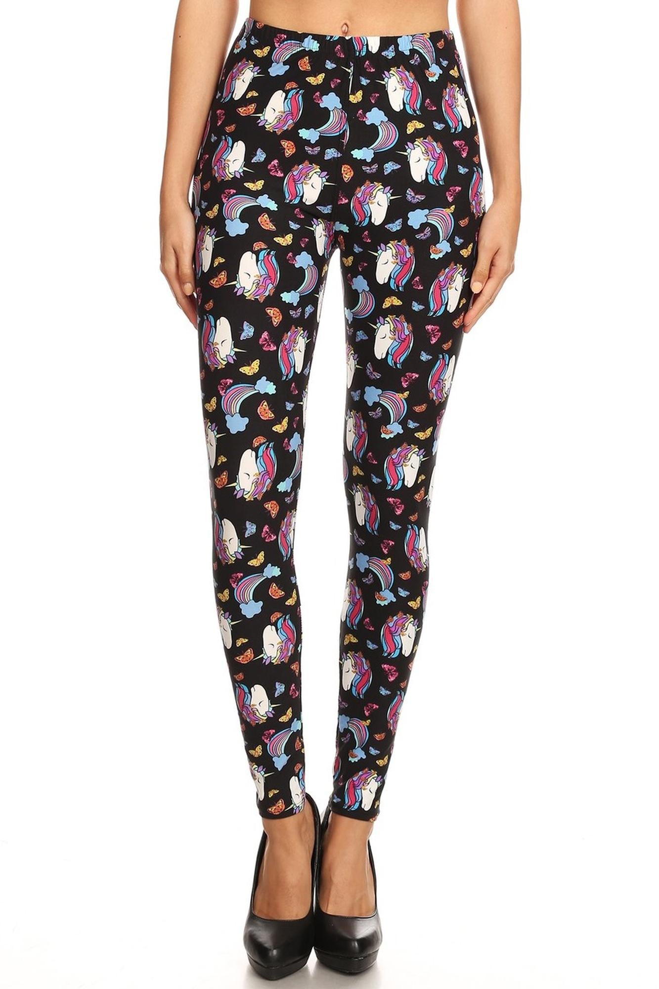Brushed Unicorn Butterfly Leggings