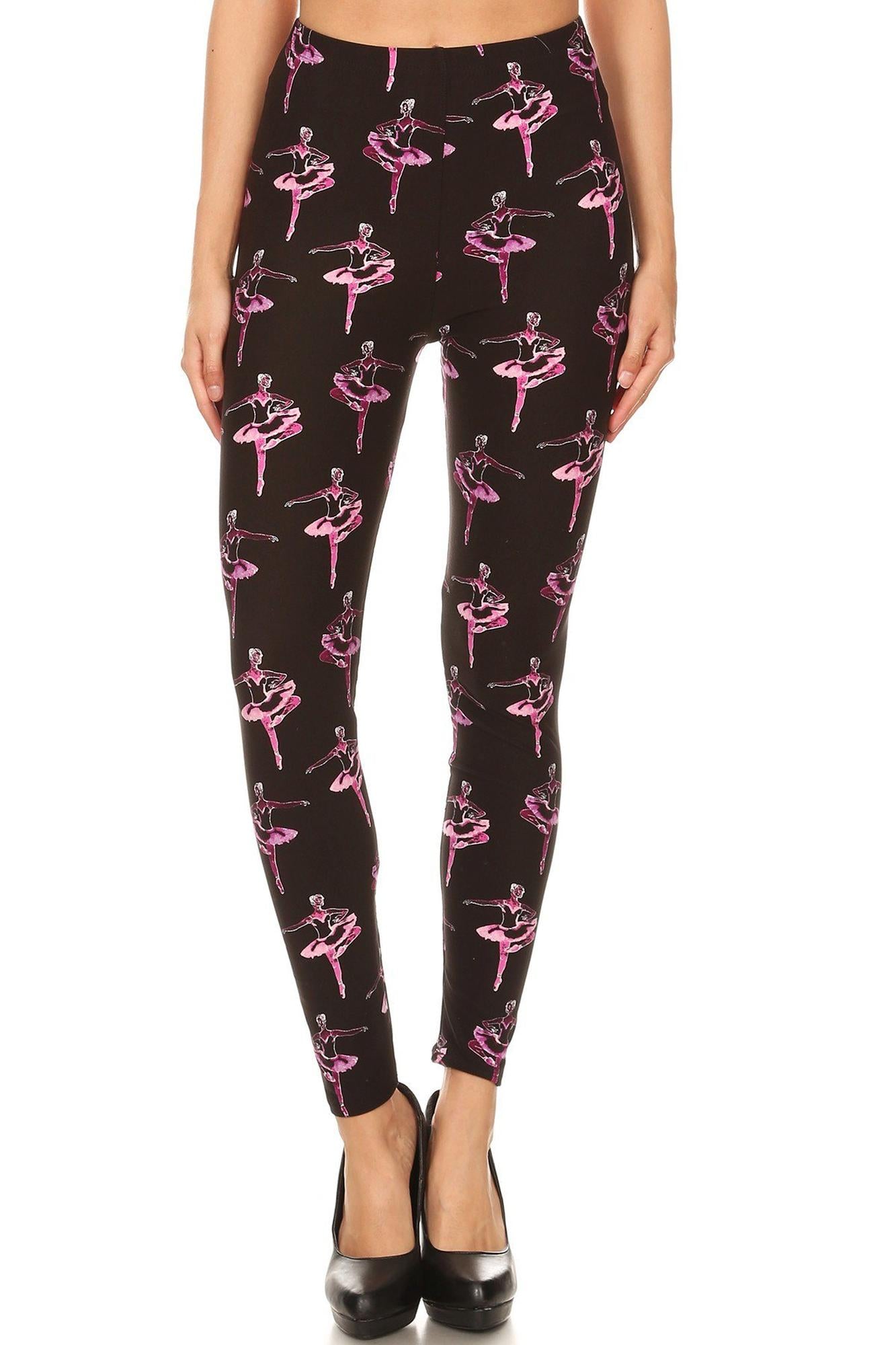Buttery Soft Ballerina Leggings (One Size Regular,Black)