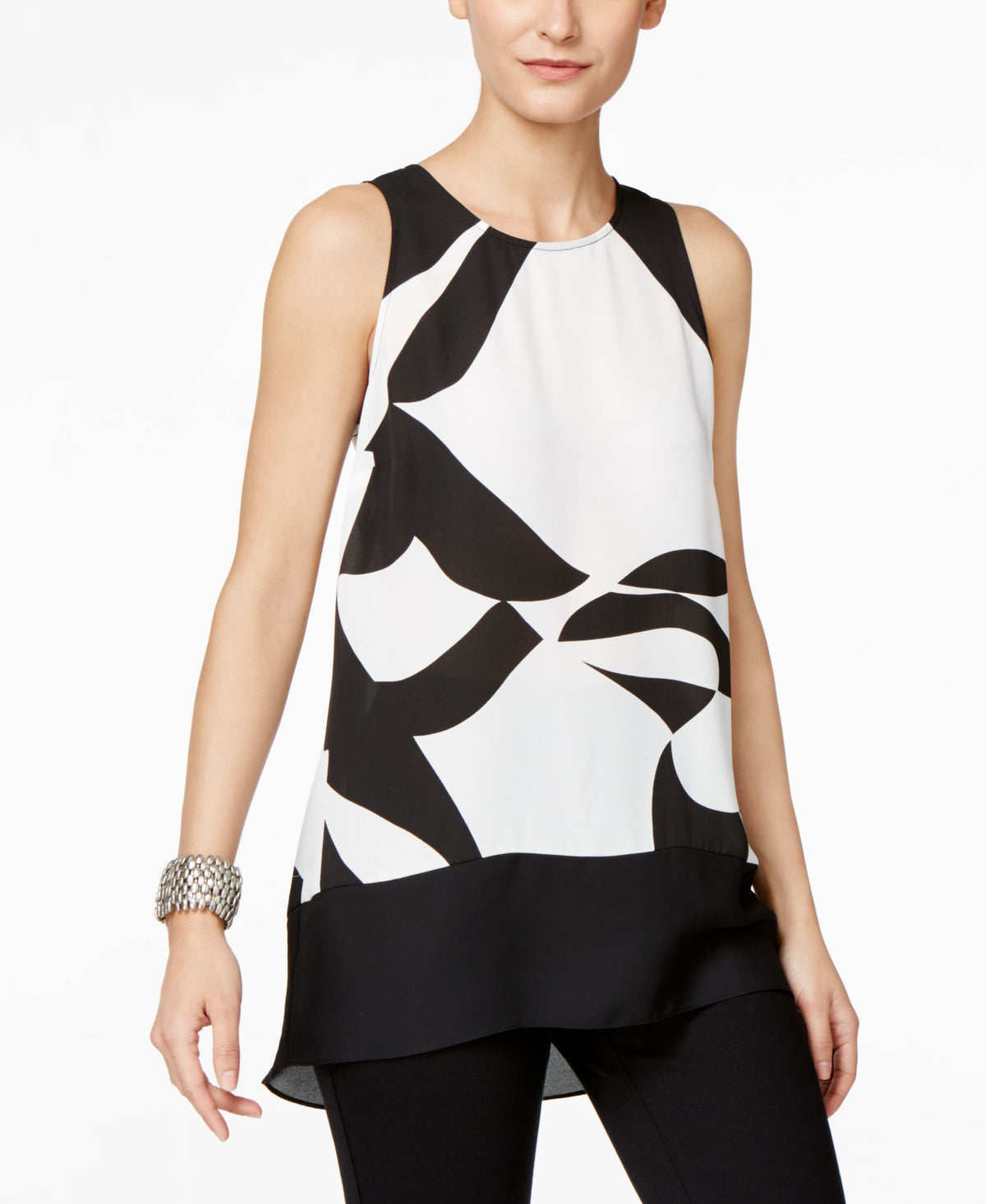 Inc International Concepts Petite Printed High-Low Tunic