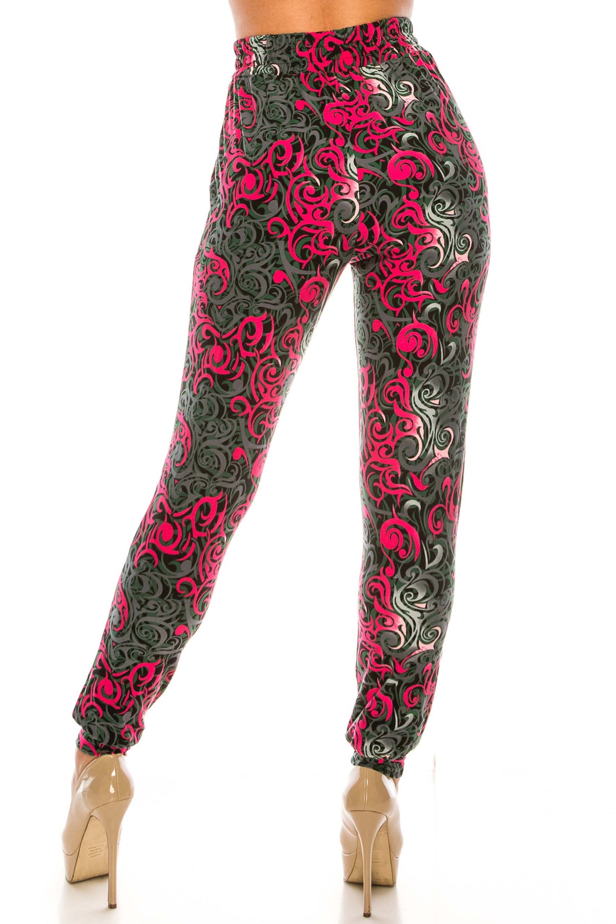 Buttery Smooth Fuchsia Hypnotic Swirl Joggers