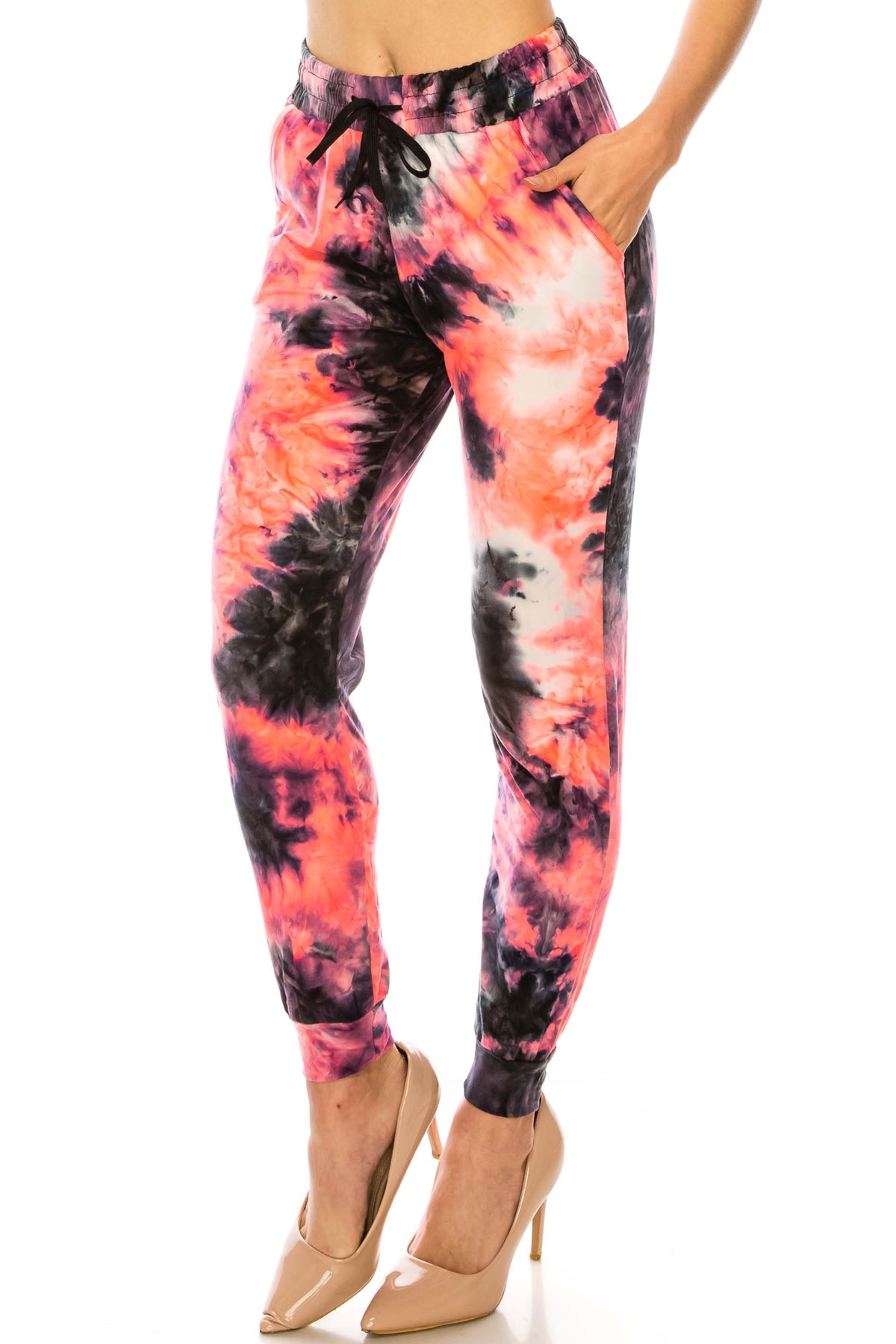 Buttery Smooth Coral Tie Dye Joggers