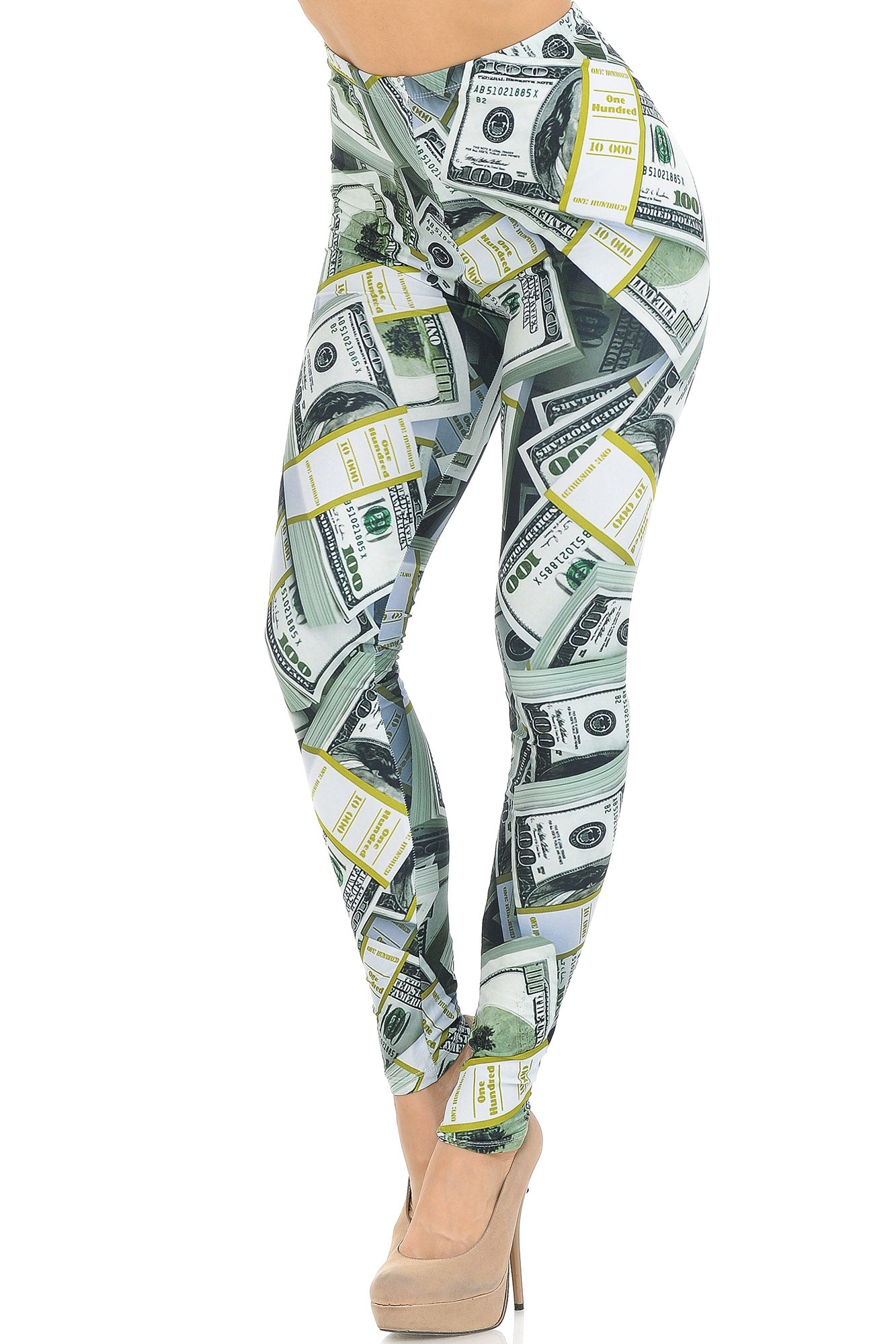 Creamy Soft Cash Money Extra Small Leggings - USA Fashion (XSmall One Size,Green)