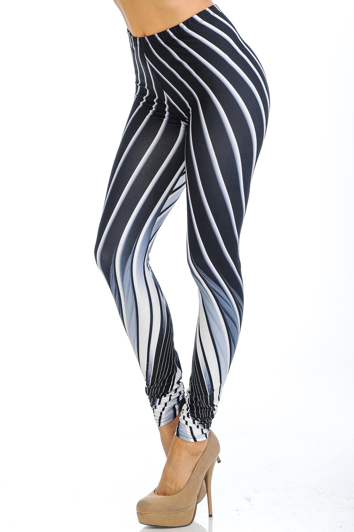Creamy Soft Contour Body Lines Extra Small Leggings - USA Fashion (XSmall One Size,Black)