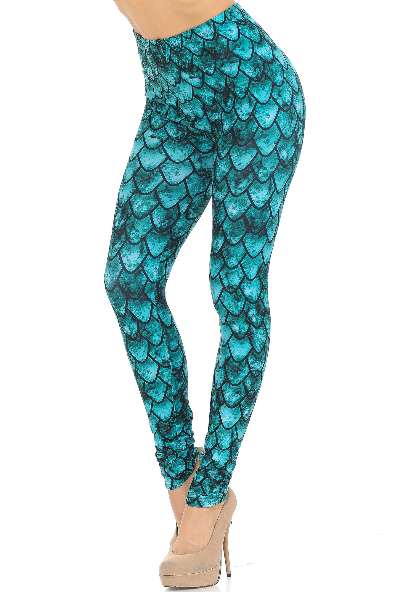 Creamy Soft Green Dragon Extra Small Leggings - USA Fashion (XSmall One Size,Green)