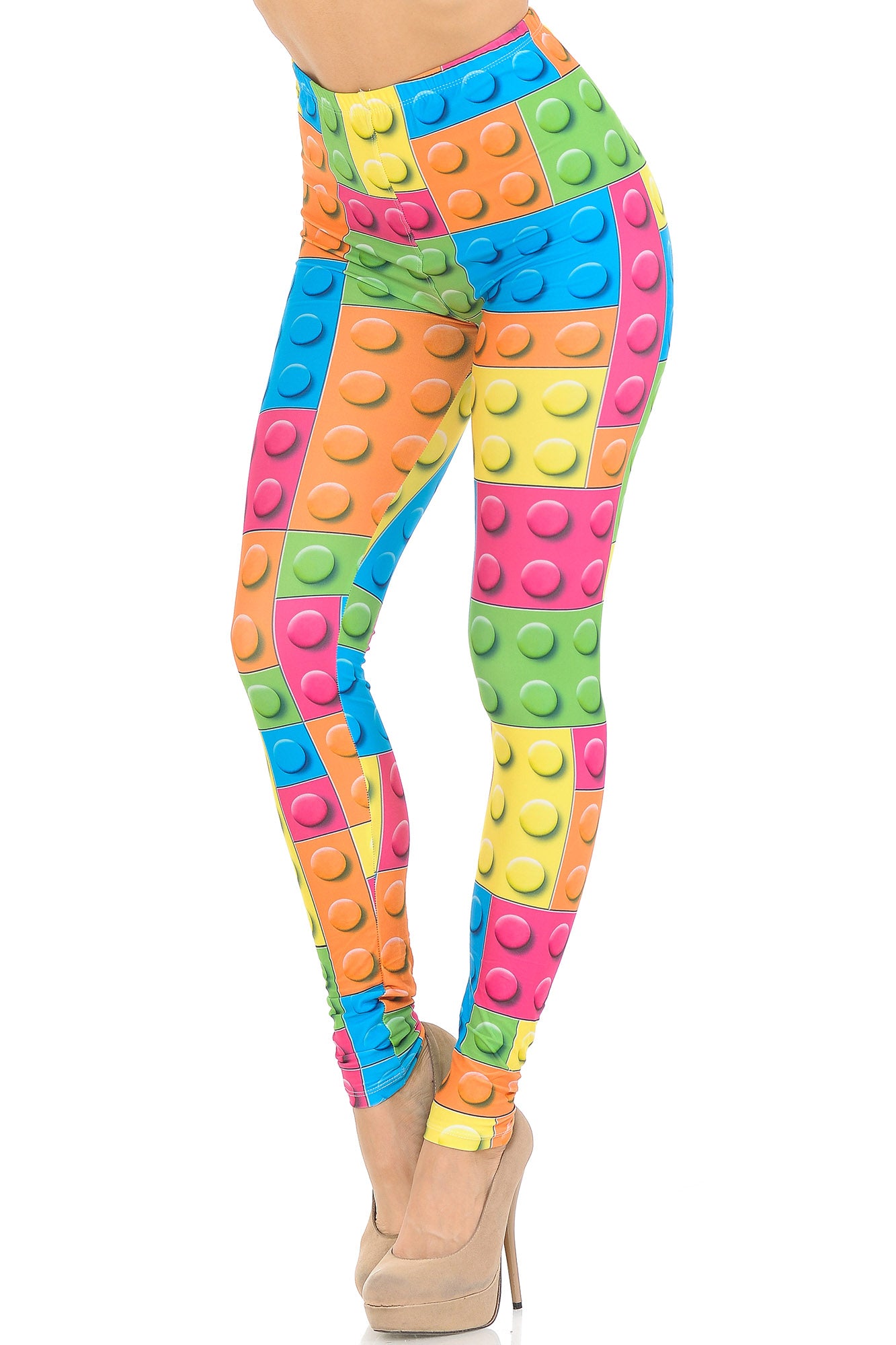 Creamy Soft Lego Extra Small Leggings - USA Fashion (XSmall One Size,Multi Color Bold)