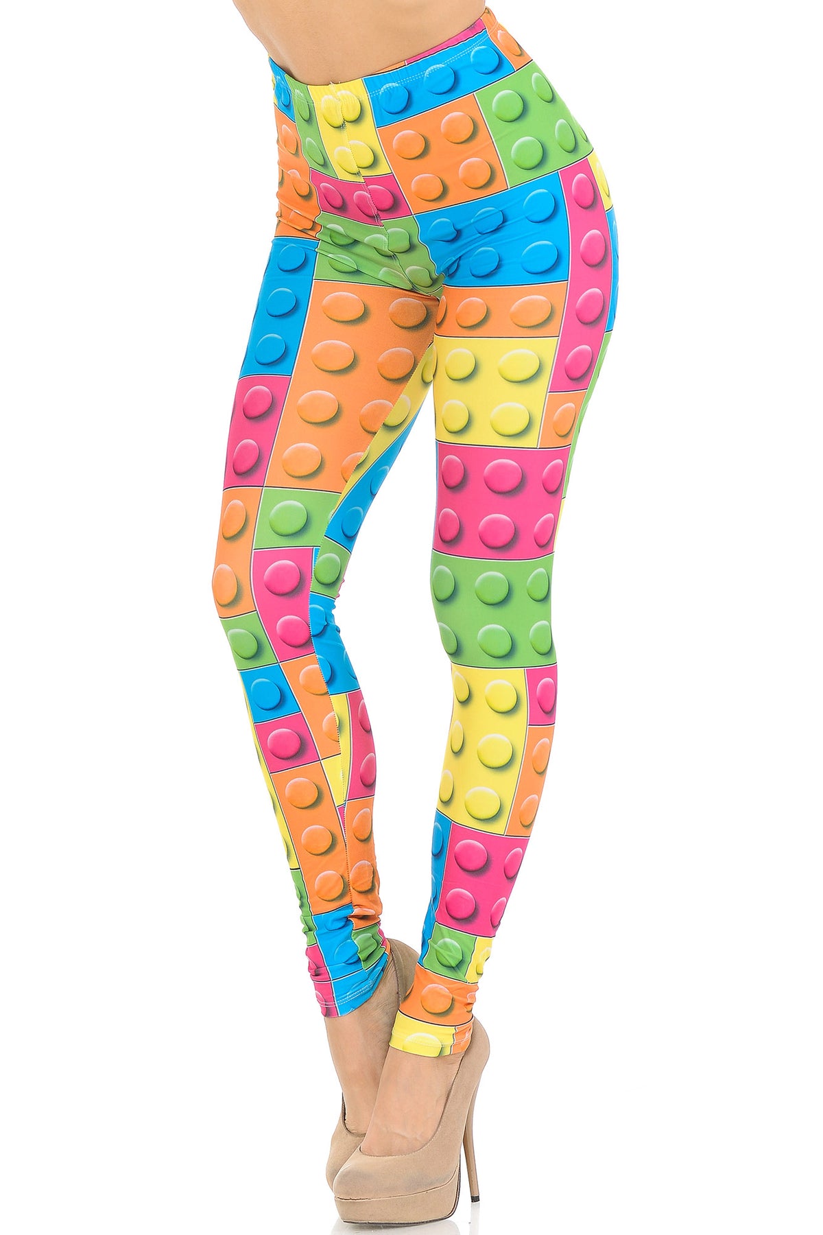 Creamy Soft Lego Extra Small Leggings - USA Fashion (XSmall One Size,Multi Color Bold)