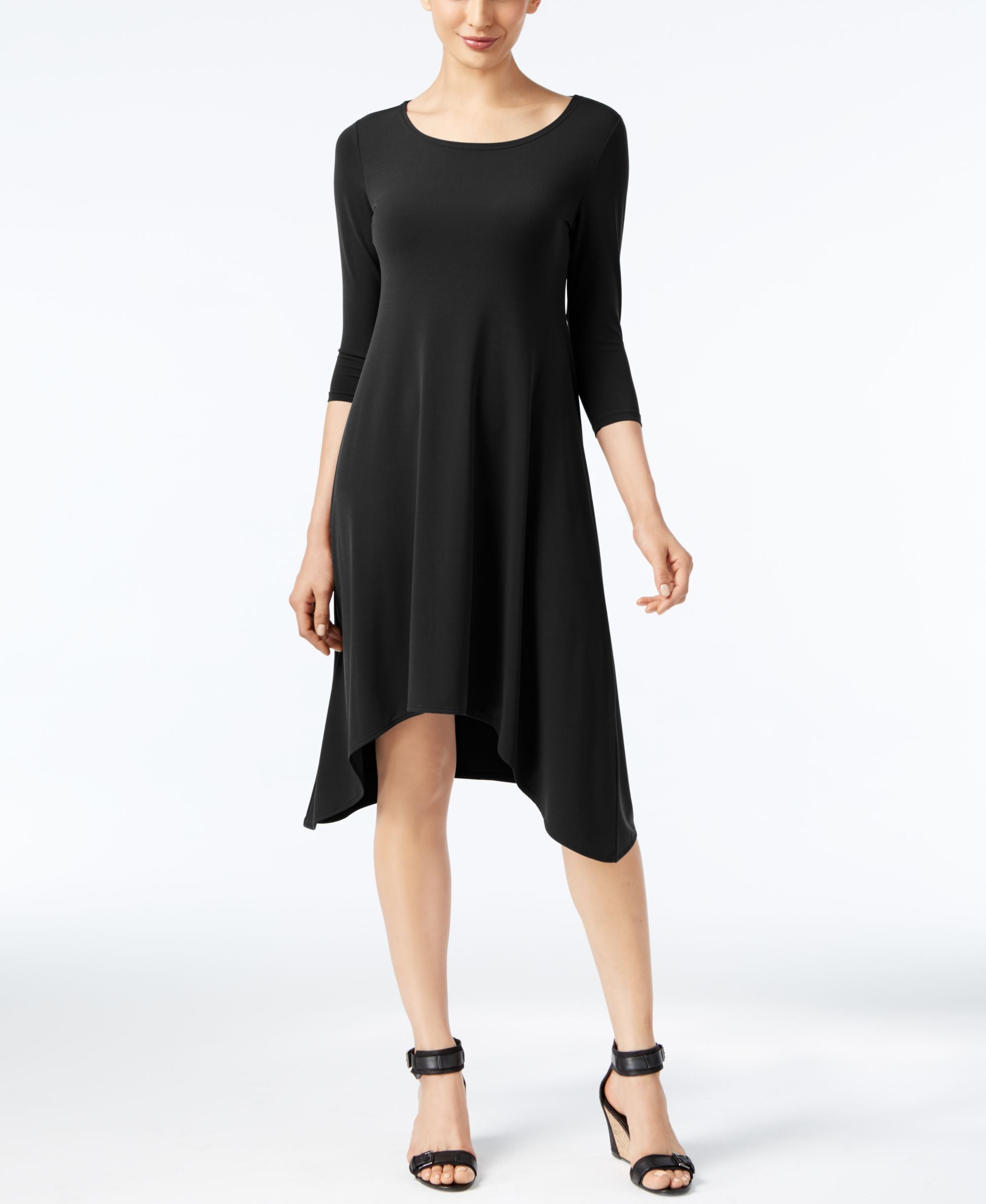 Alfani Petite Knit Handkerchief Hem Dress