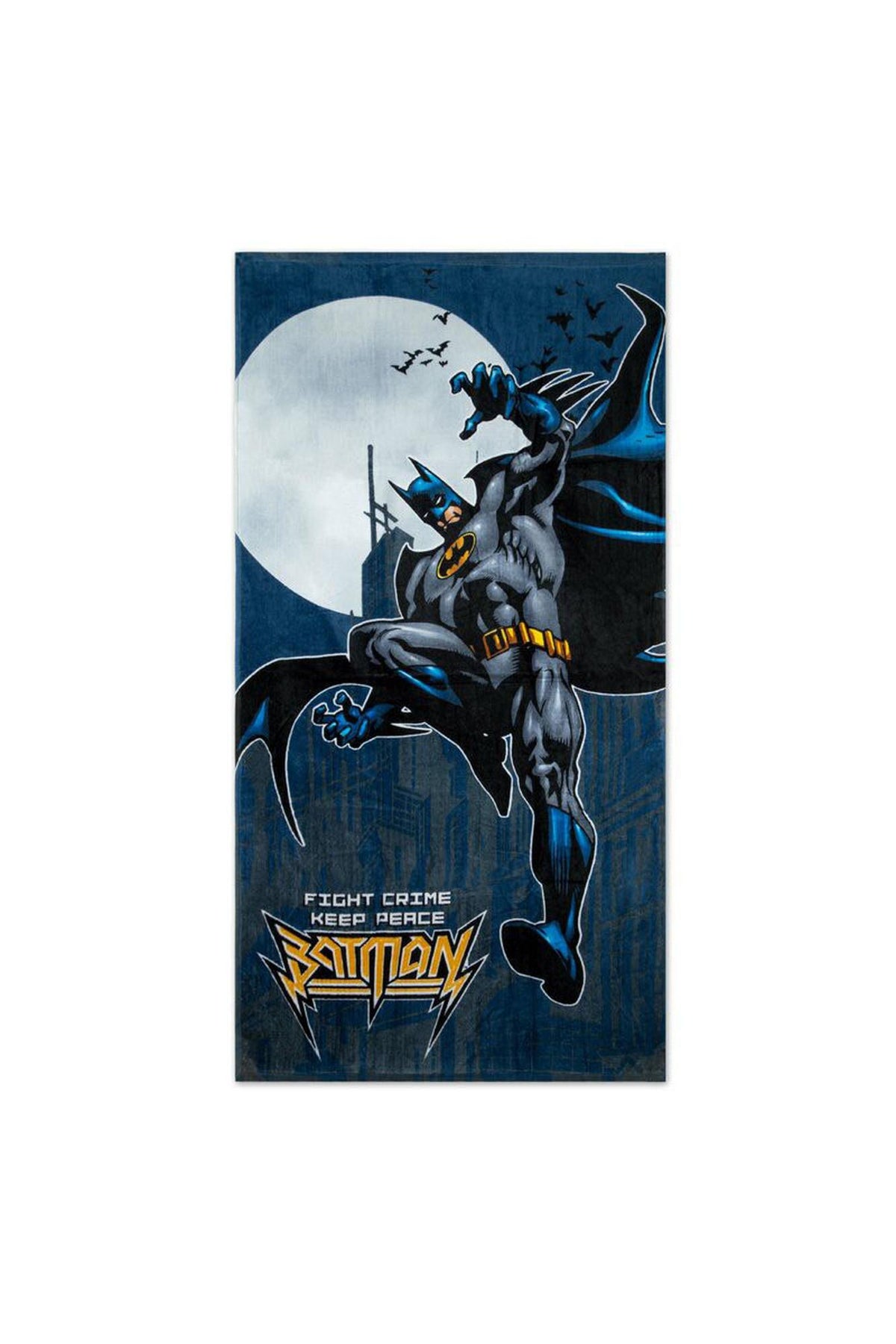 Fight Crime Batman Oversized Cotton Beach Towel (One Size Regular,Navy)