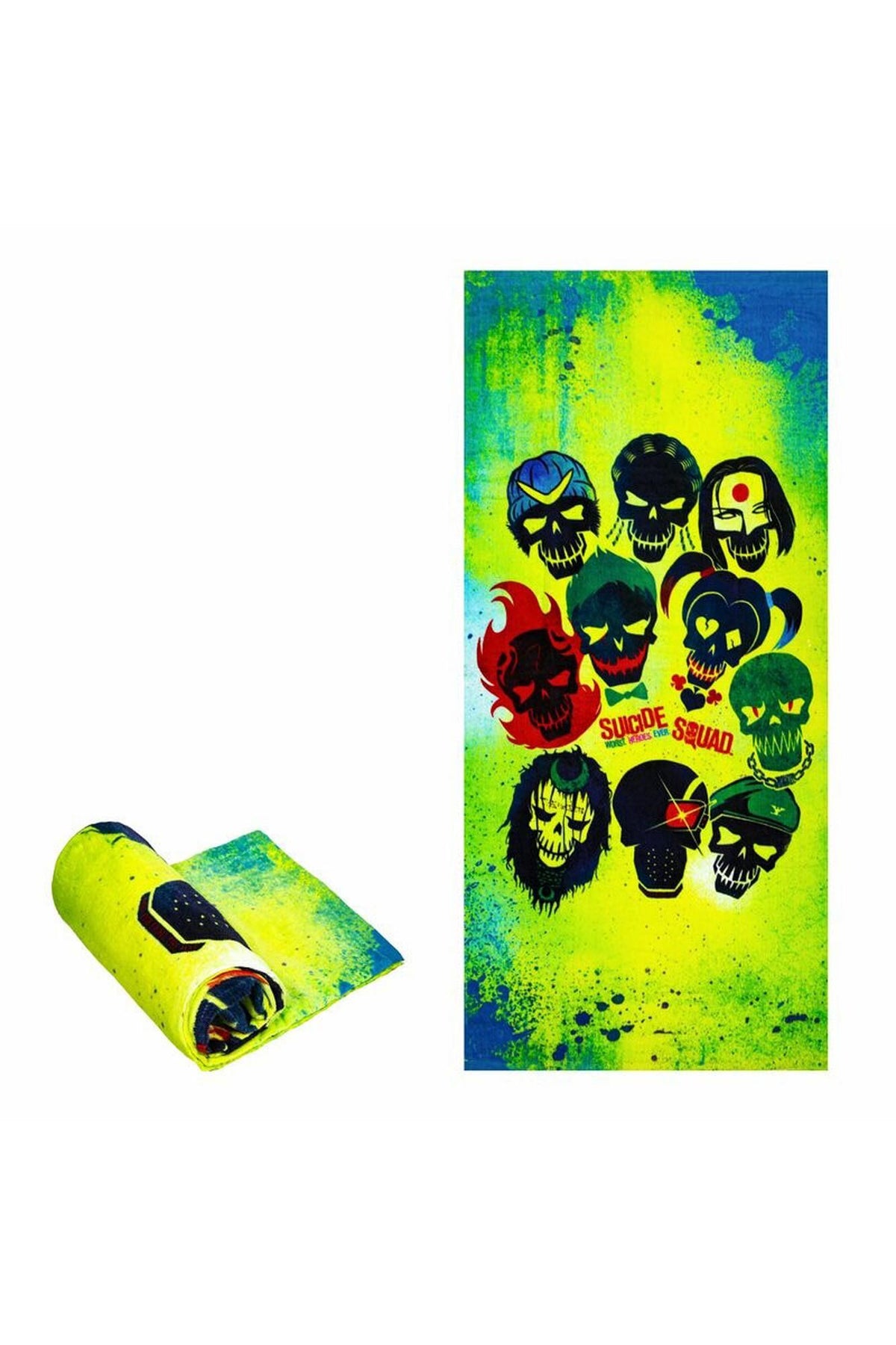 Suicide Squad Oversized Cotton Beach Towel (One Size Regular,Yellow)