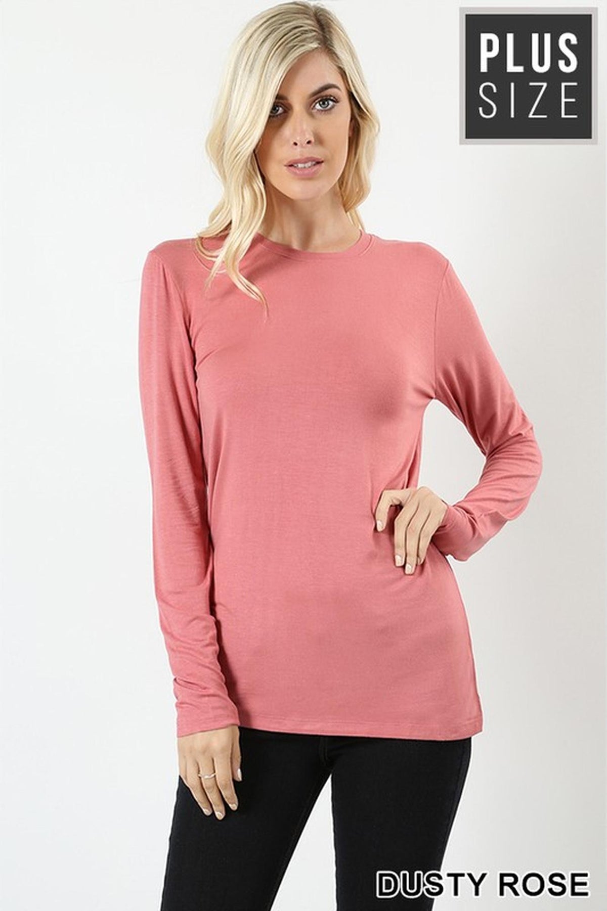Premium Round Neck Long Sleeve Rayon Plus Size Top