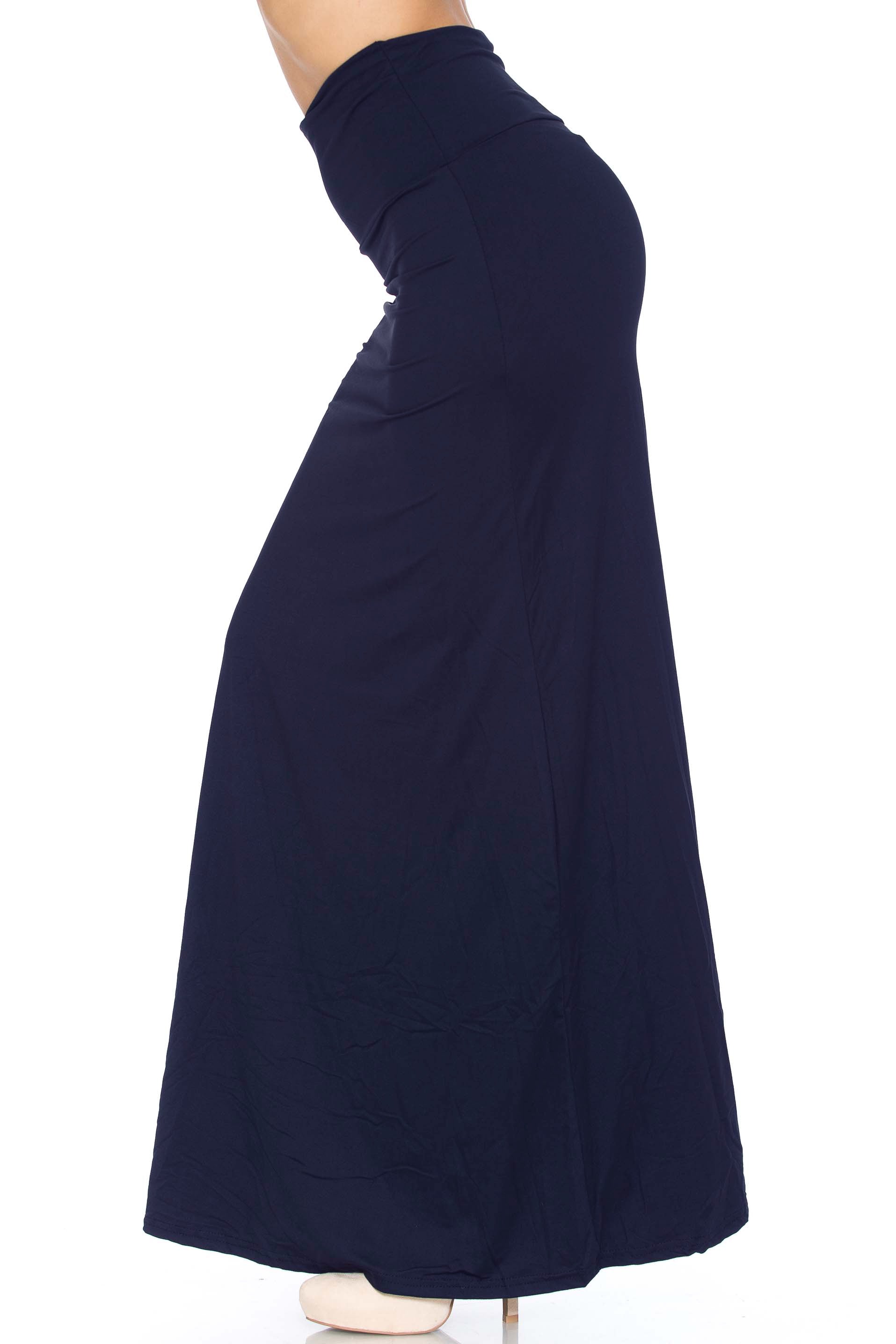 Buttery Smooth Solid Black Maxi Skirt