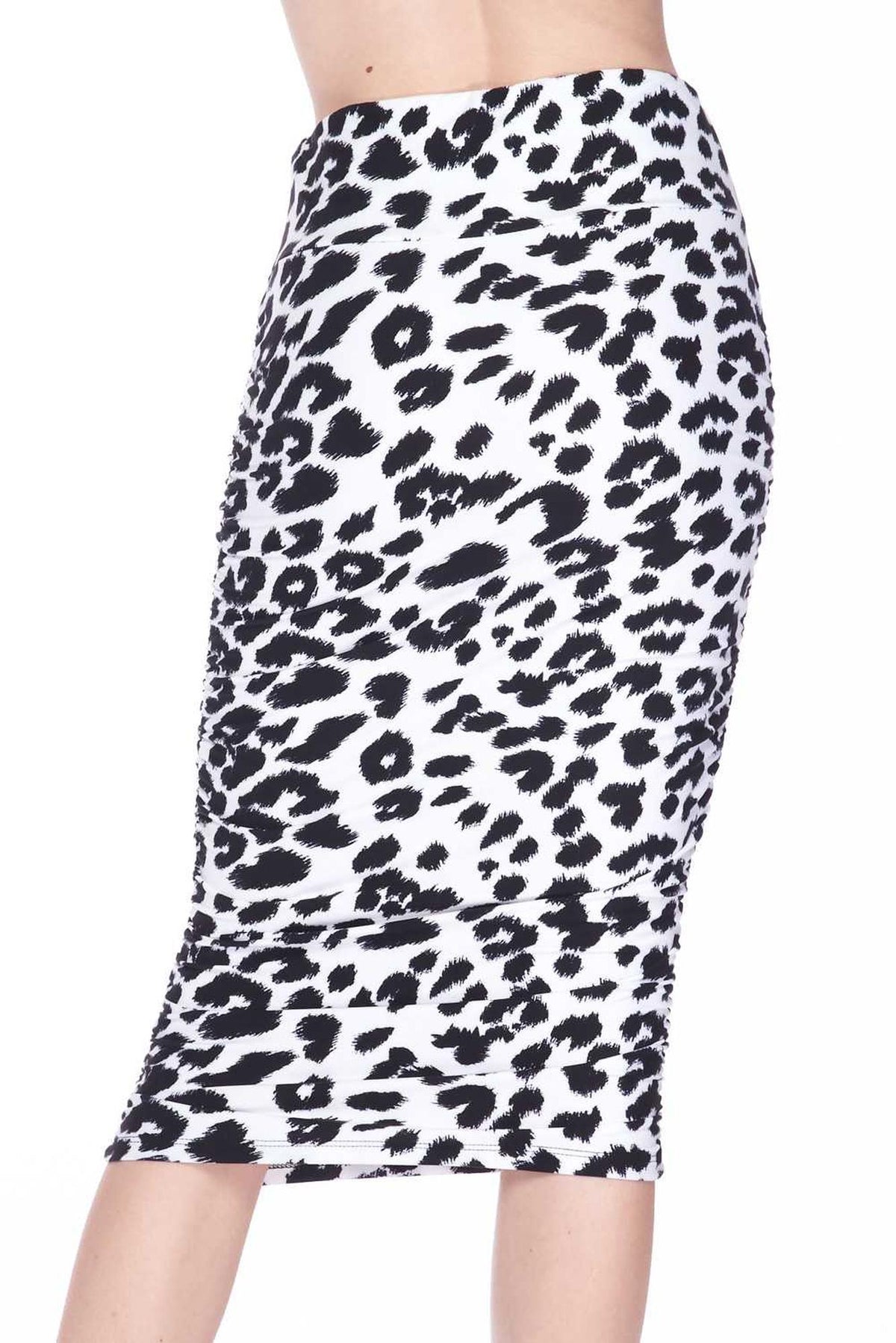 Buttery Smooth Ivory Spotted Leopard Pencil Skirt