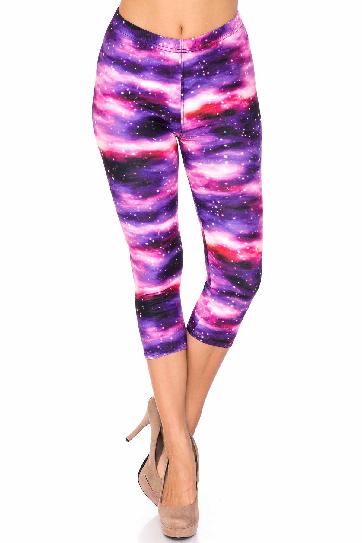 Creamy Soft Purple Mist Plus Size Capris - USA Fashion (One Size Plus,Purple)