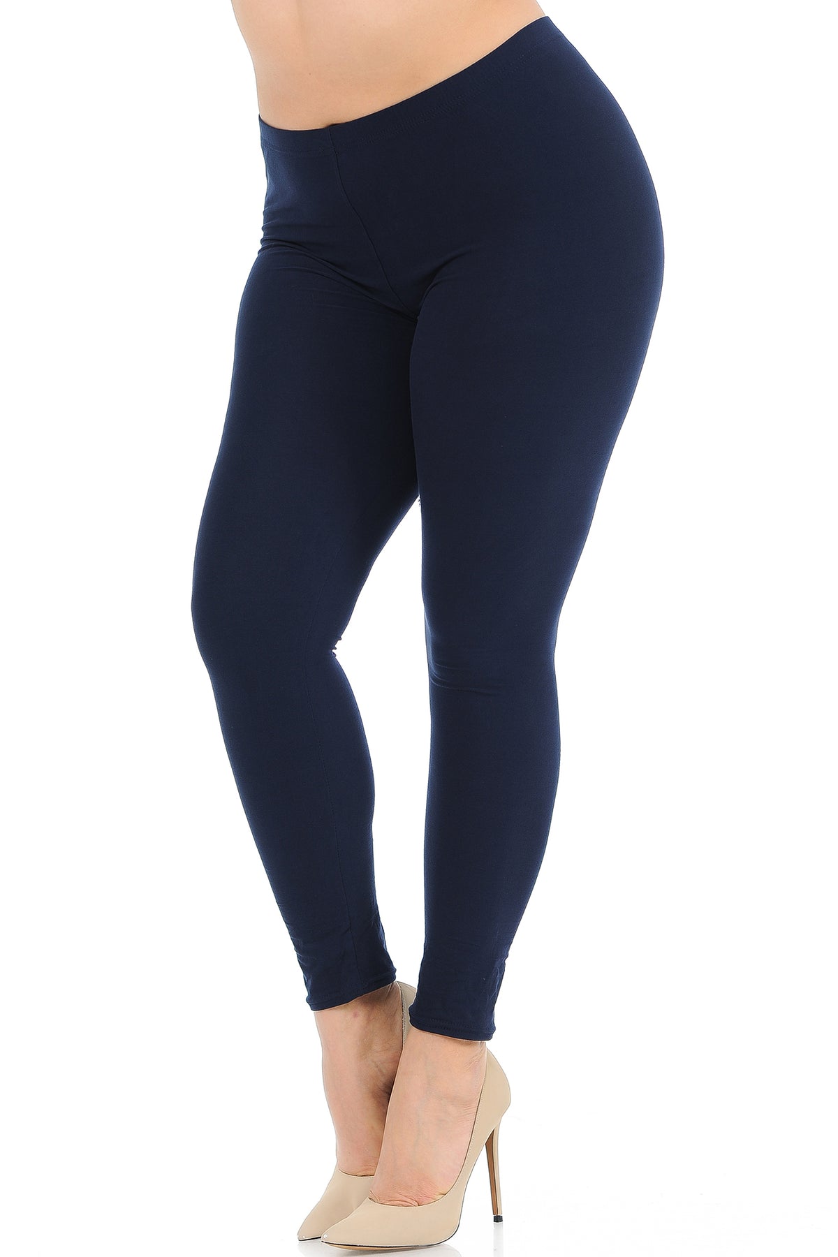 Brushed Basic Solid Plus Size Leggings - New Mix