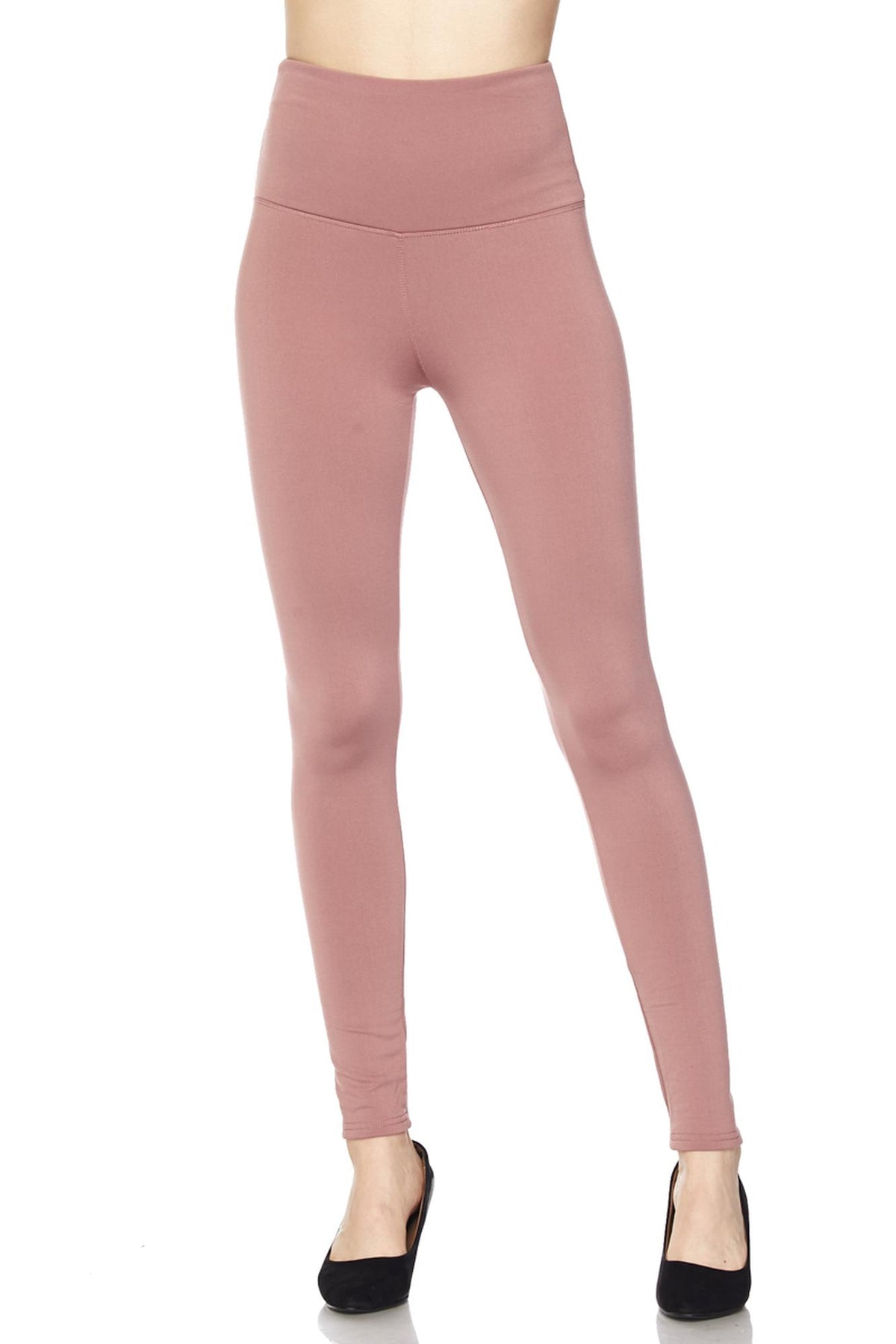 High Waisted Fleece Lined Leggings - 5 Inch Waistband