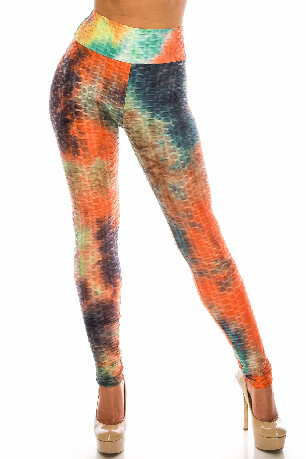 Multi Color Bold Tie Dye Scrunch Butt Sport Leggings