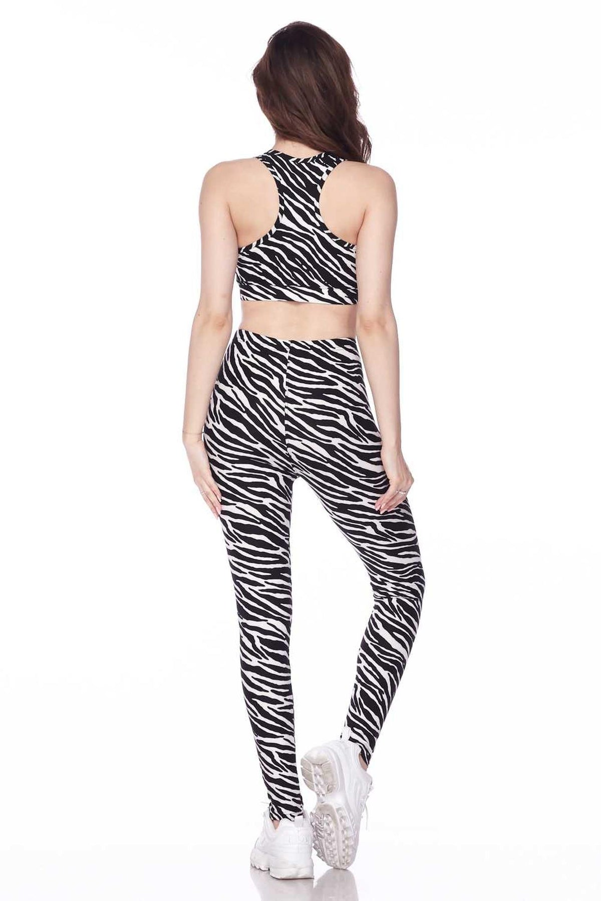 Brushed Zebra Bra and Leggings Set