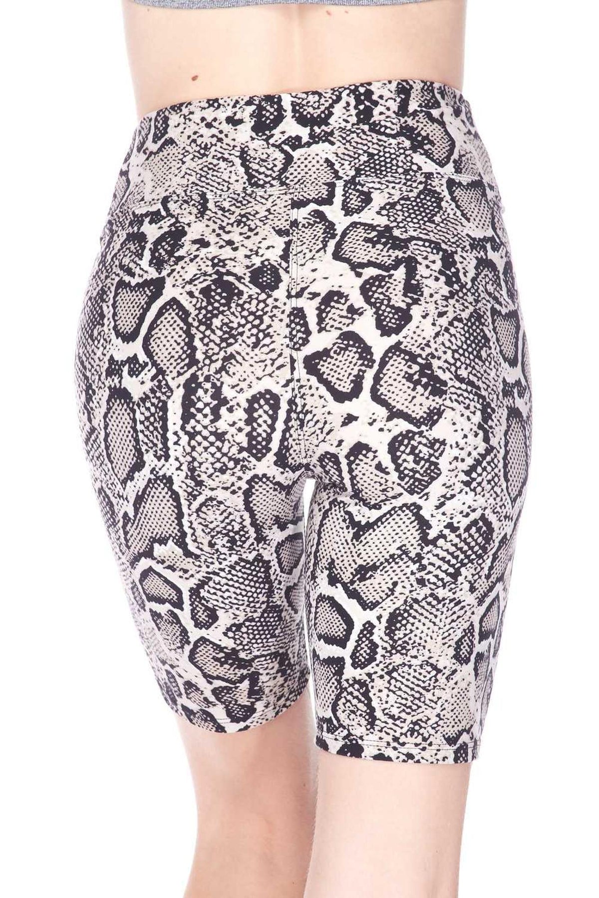 Buttery Soft Beige Boa Snakeskin Shorts (One Size Regular,Beige)