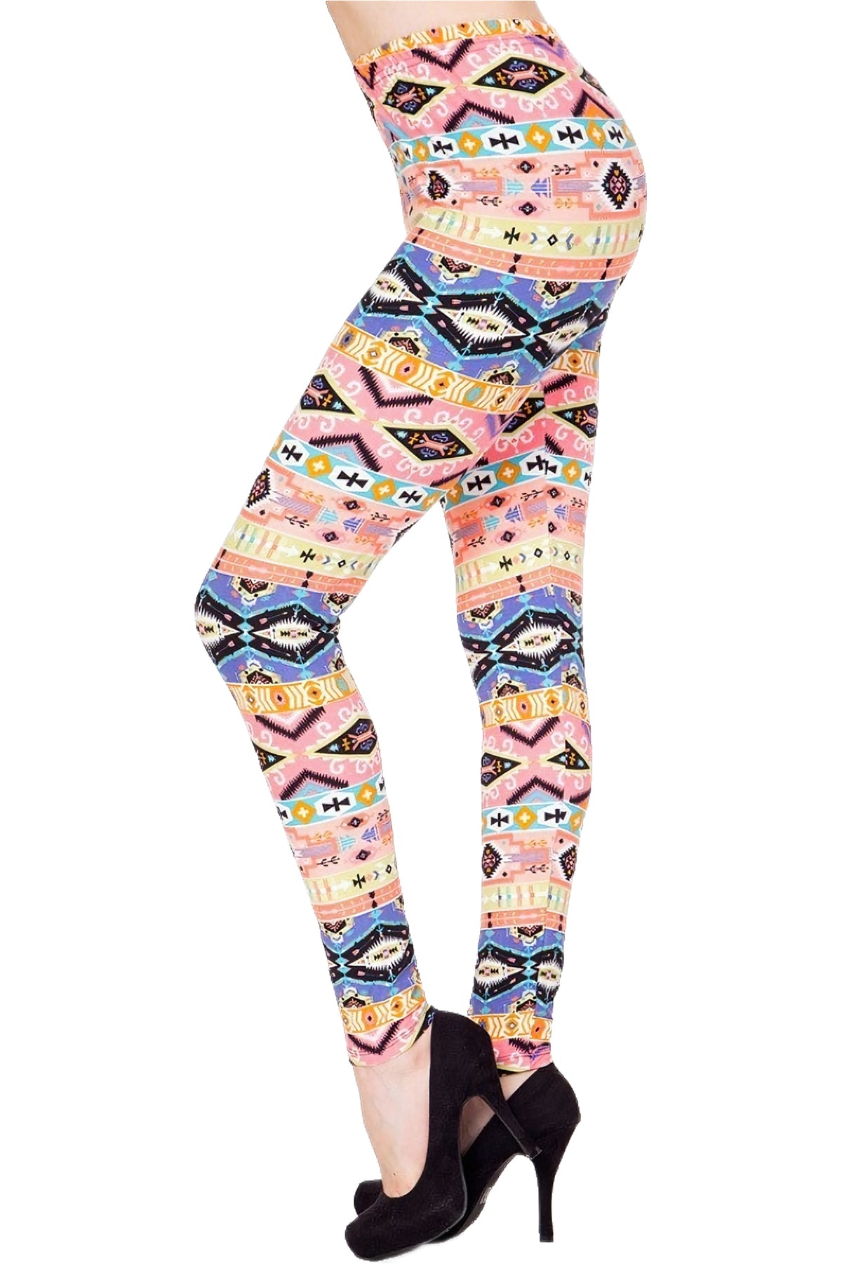 Buttery Smooth Pink Tribal Delight Leggings