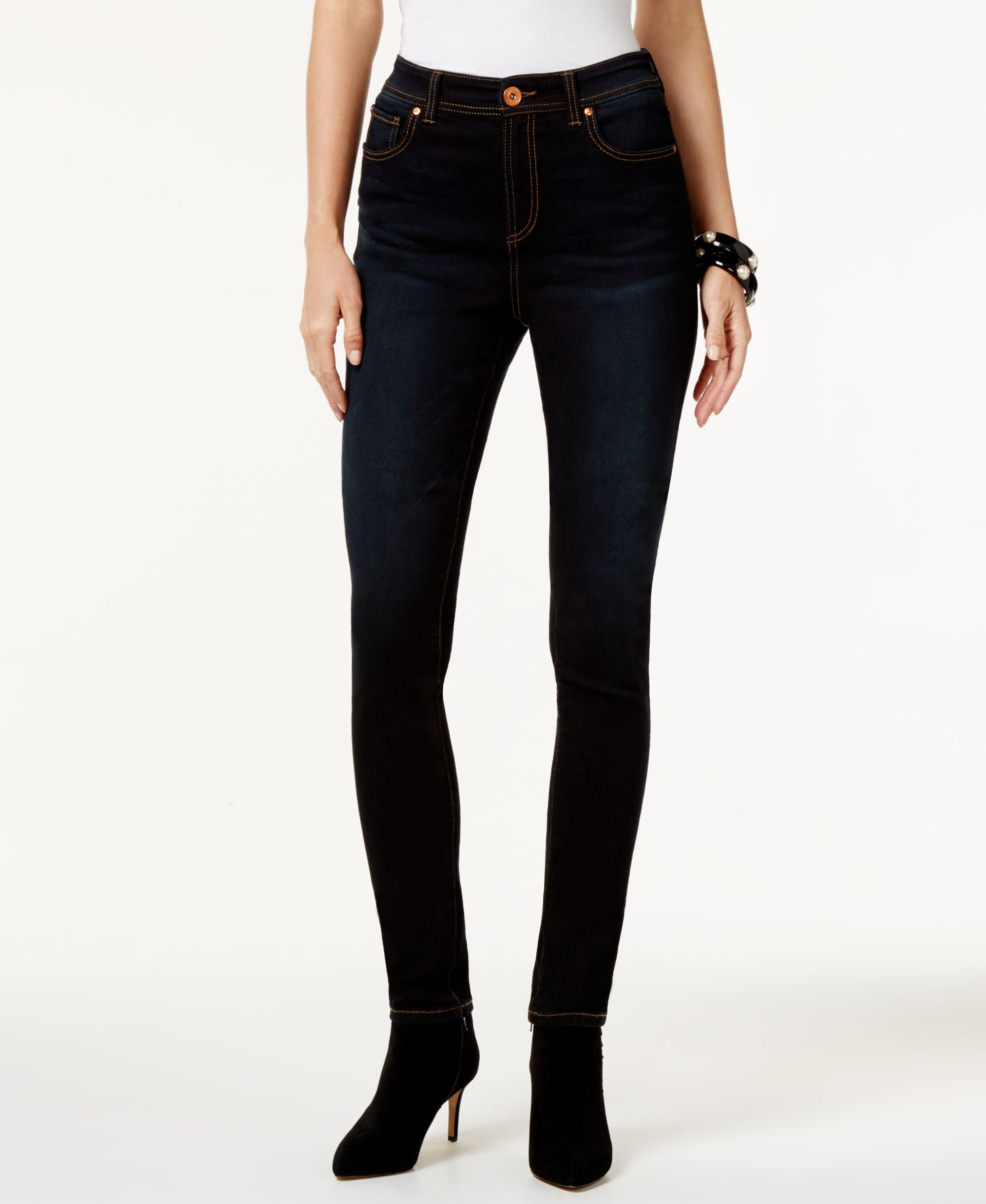 INC International Concepts Curvy Stinger Wash Skinny Jeans