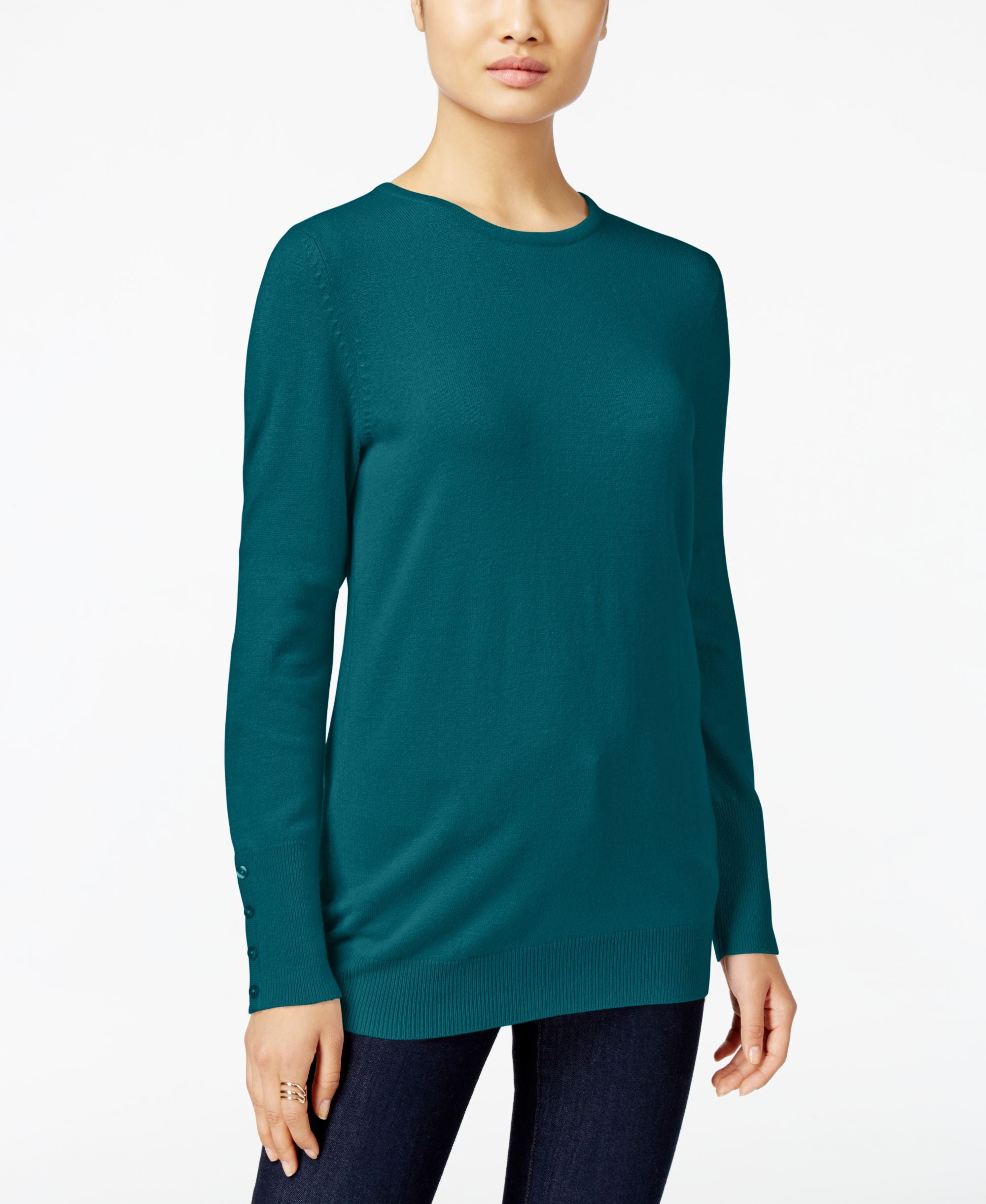JM Collection Petite Crew Neck Sweater