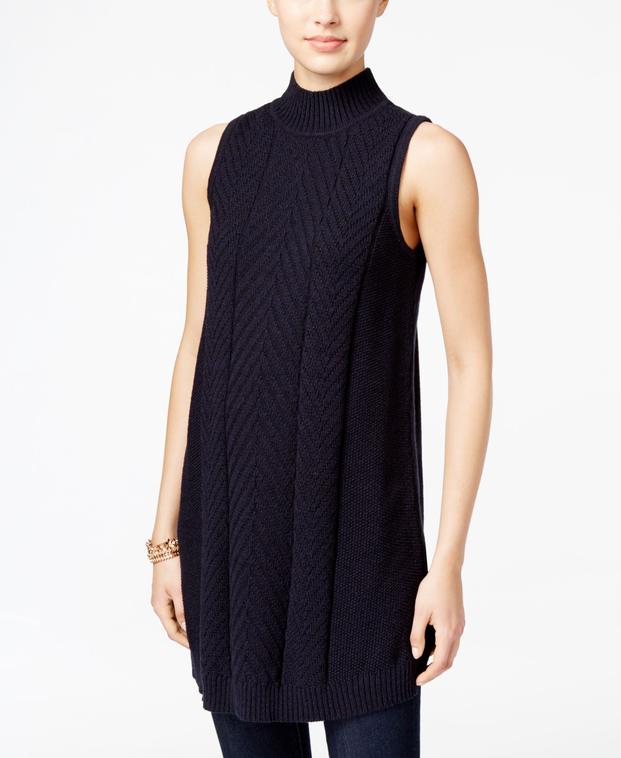 Style & Co. Petite Mock Neck Tunic Sweater