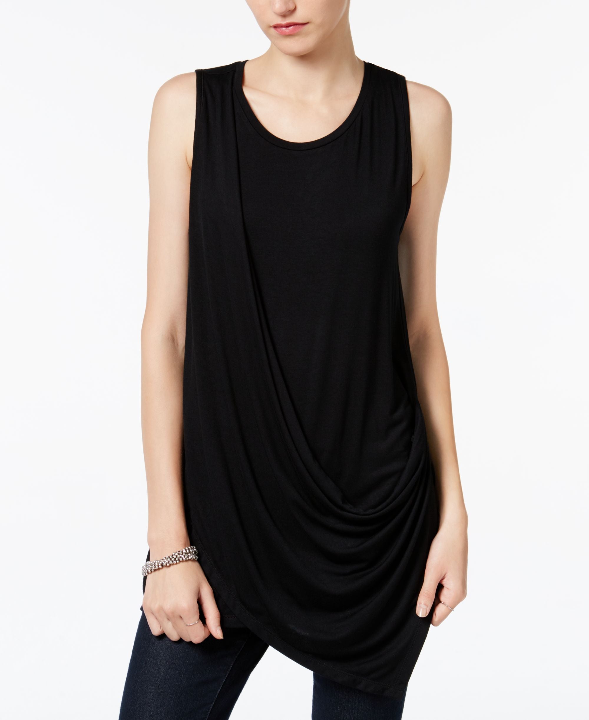 Bar III Draped Asymmetrical Top