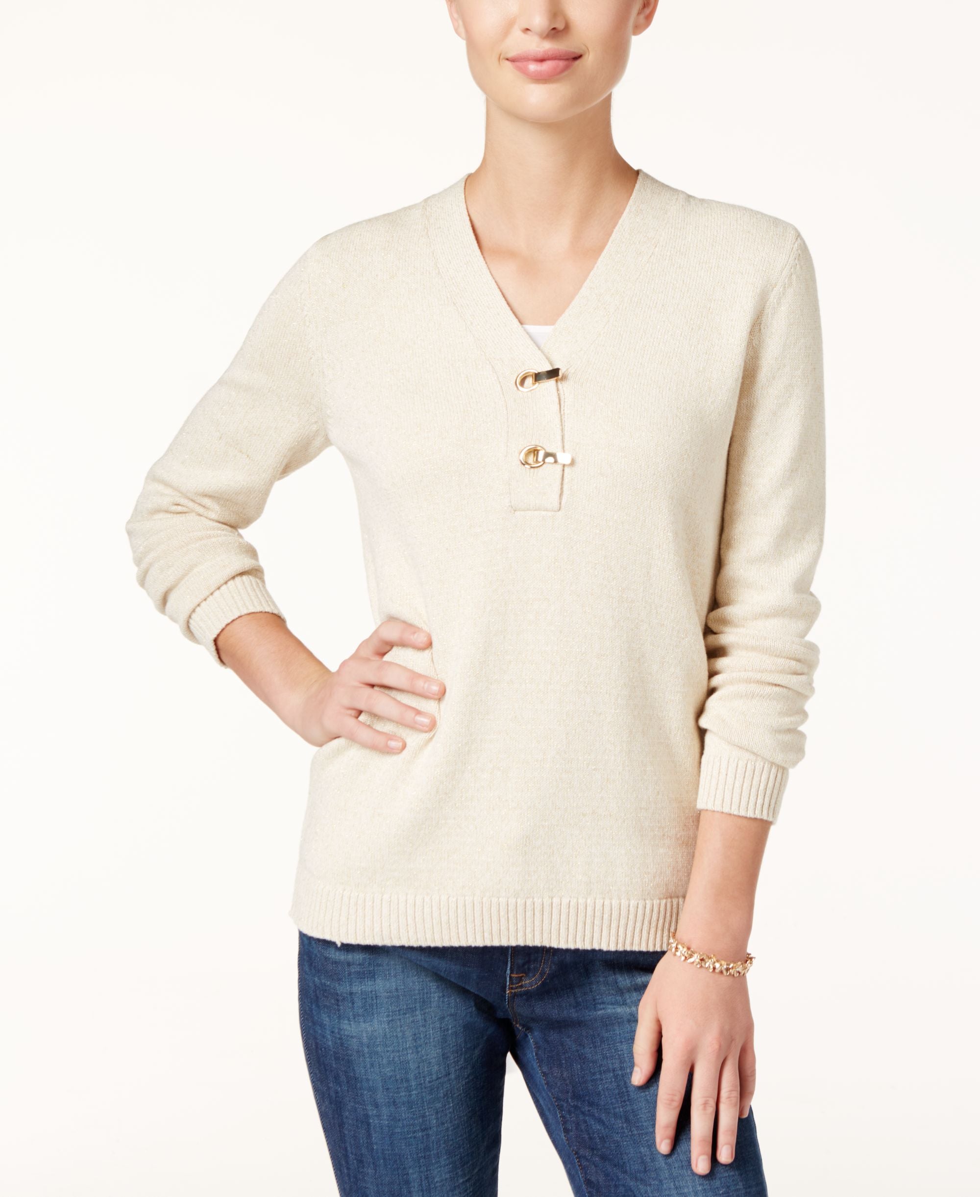 Charter Club Petite Henley Sweater