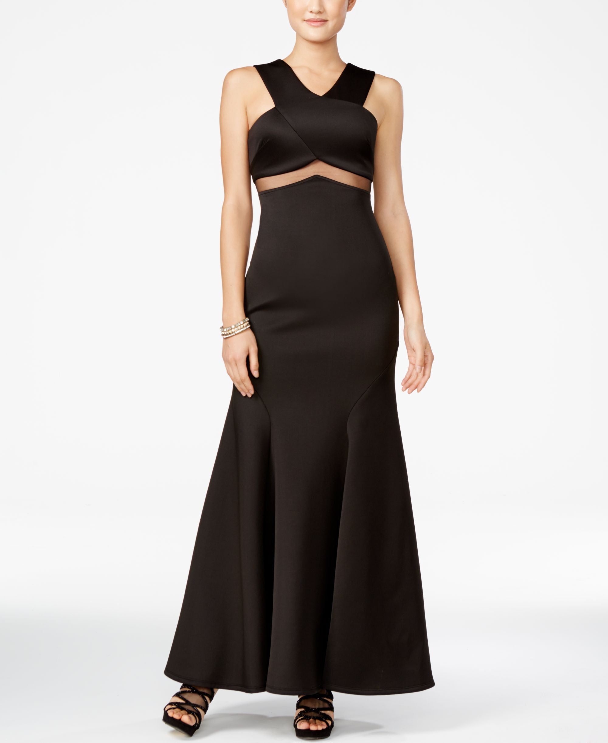 Teeze Me Juniors Embellished Illusion Waist Gown