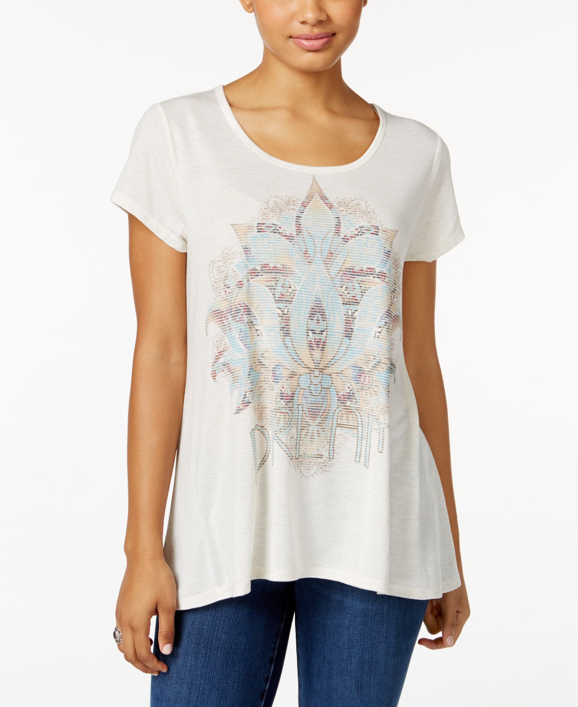 Style&Co Petite Lotus Dream Graphic T-Shirt