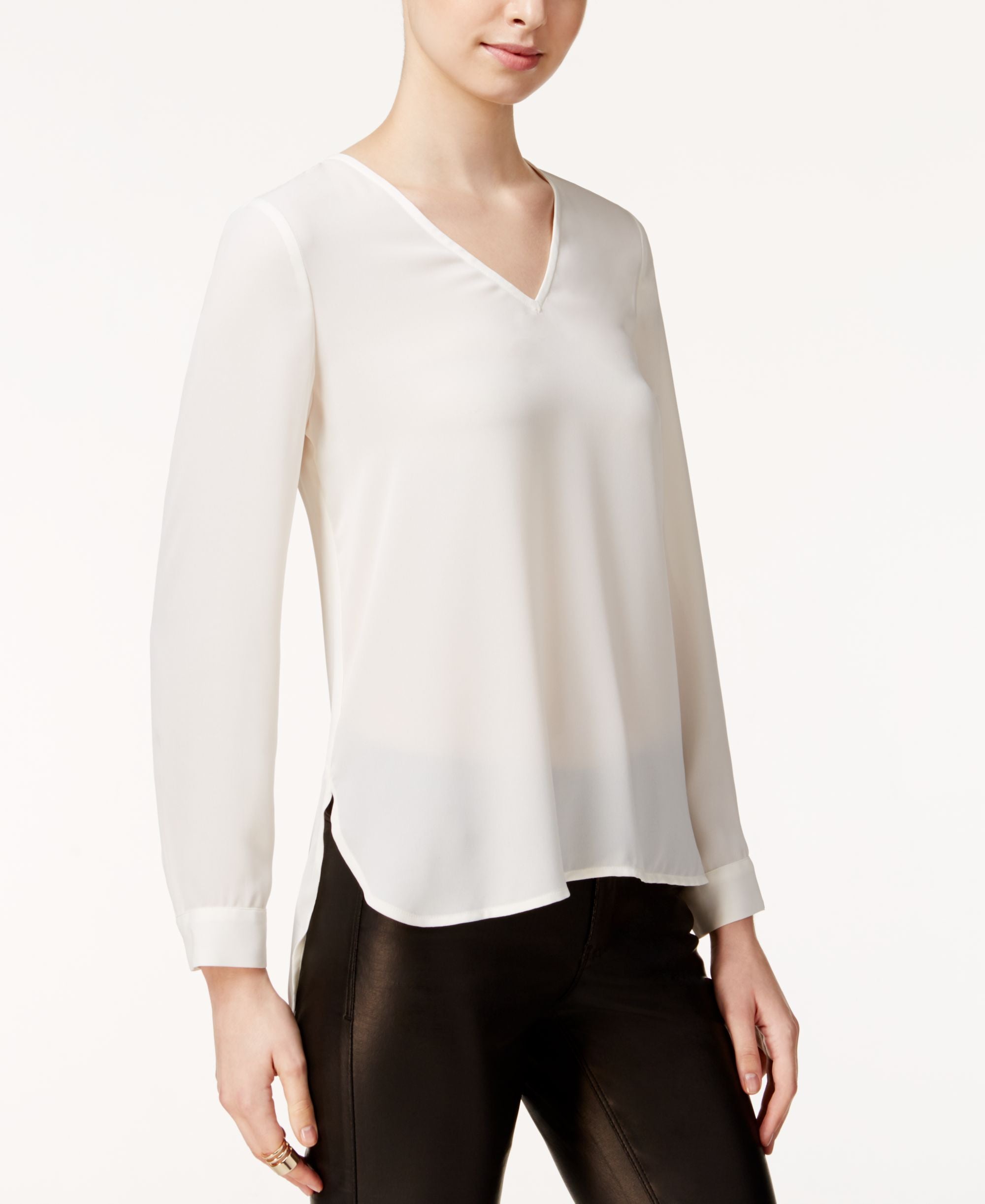 Bar III Sheer High Low Top