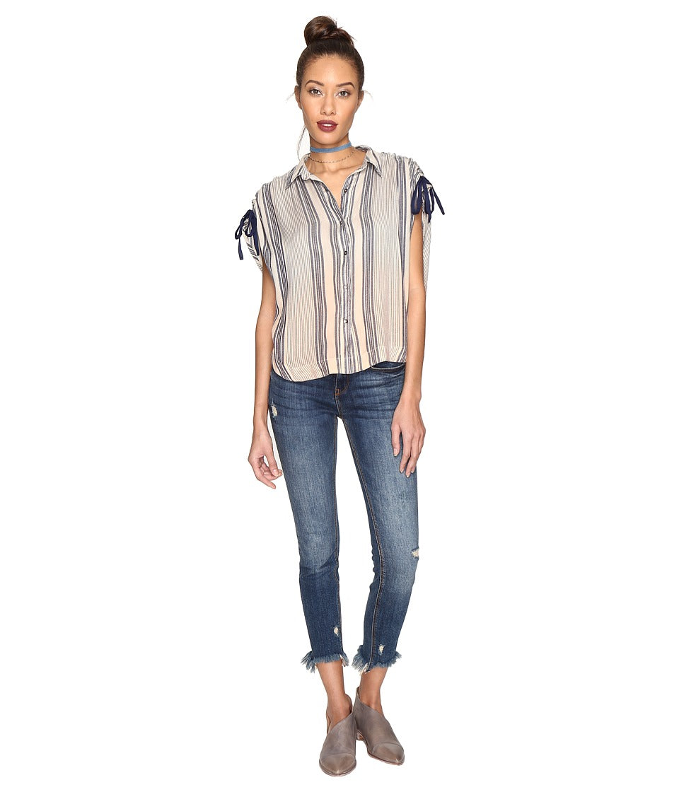 Free People Womens Baby Blues Button Down