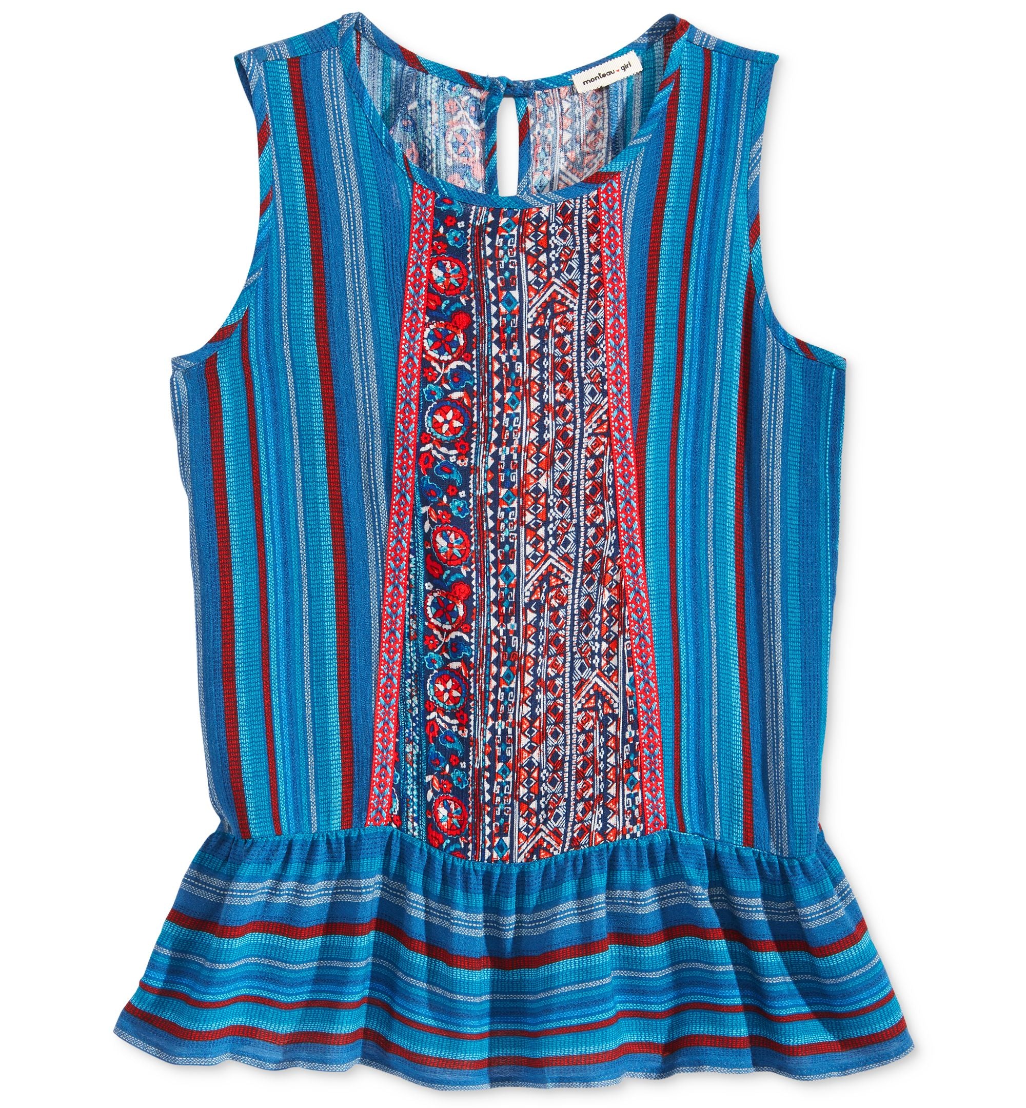Monteau Sleeveless Trapeze Top Turquoise Big Girls 7-16