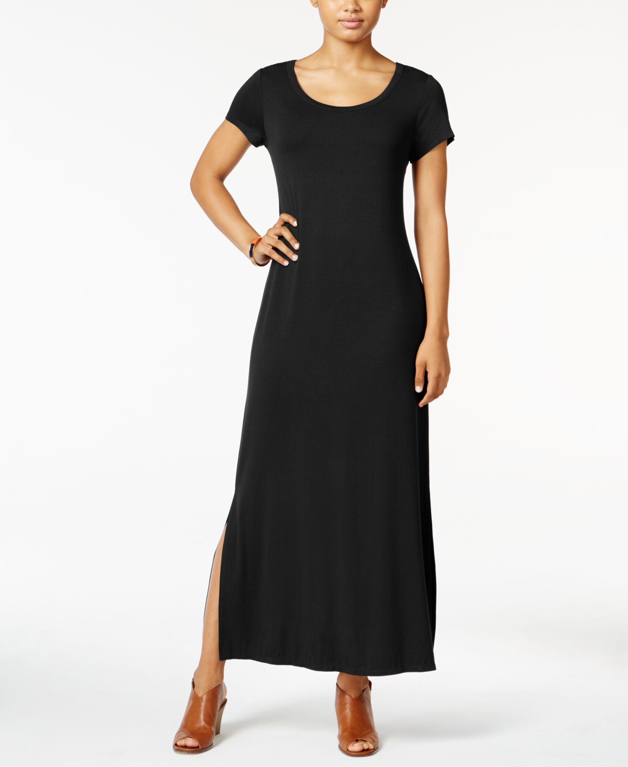 Style & Co Petite Scoop Neck Maxi Dress