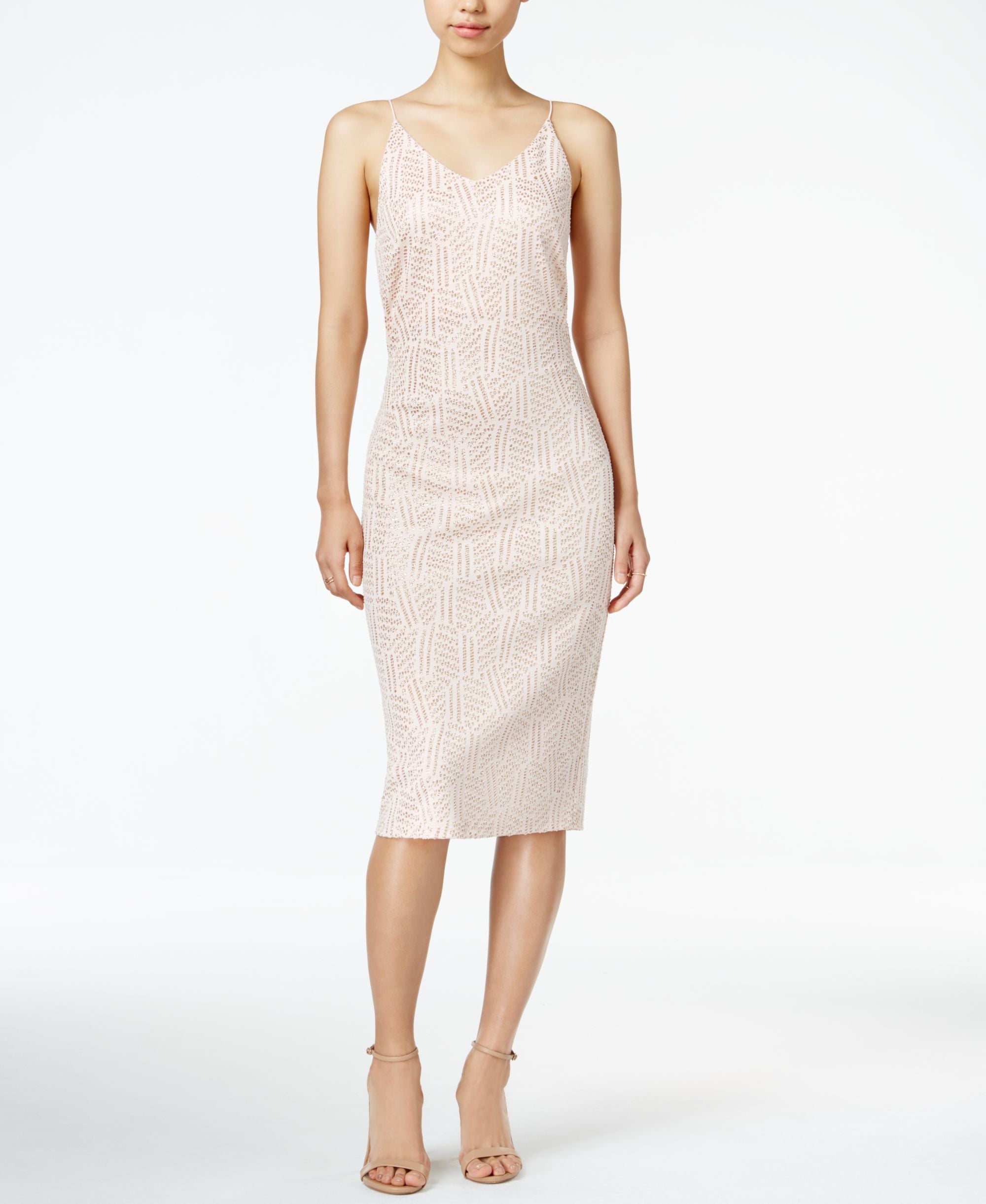 Bar III Metallic Slip Dress