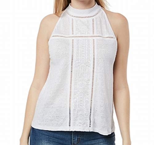 Juniors' Caryn Linen Mock-Neck Top