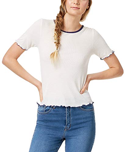 Juniors' Colorblocked Lettuce-Edge T-Shirt