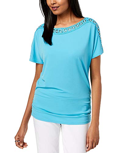 Grommet-Trim Ruched Top