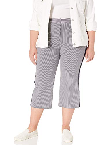 Plus Size Striped Cropped Pants
