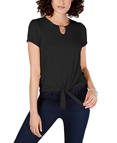 Petite Tie-Front Keyhole Top